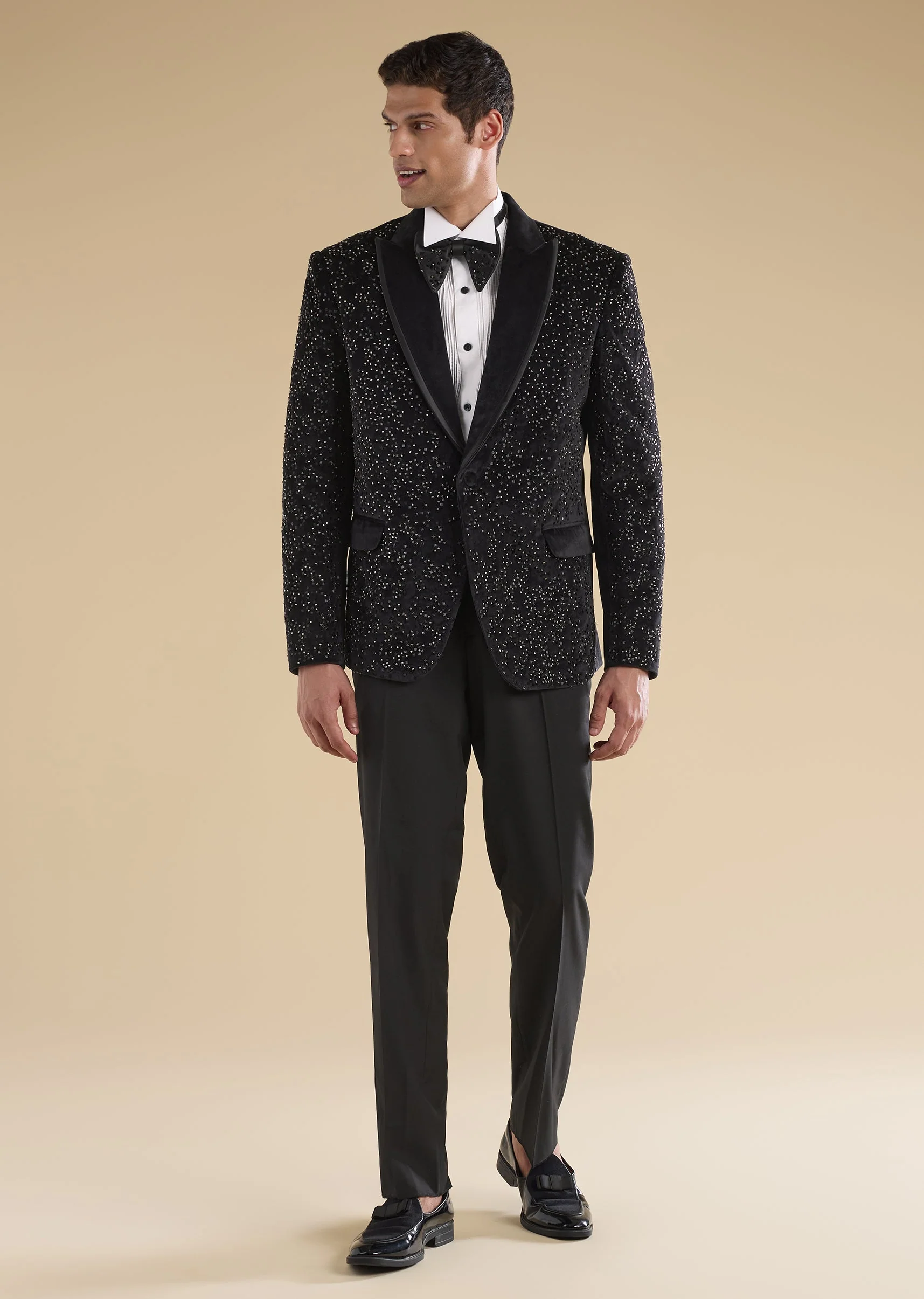 Black Velvet With Tuxedo Sets - Image 4
