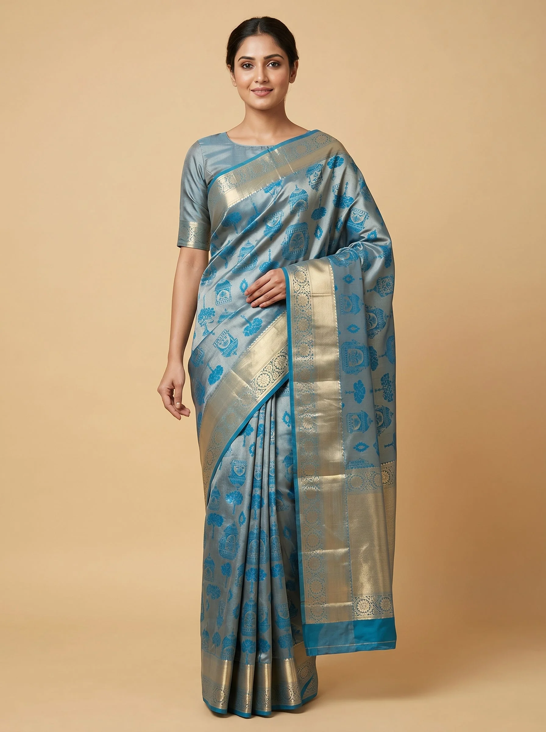 Blue Calm Depth Handloom Saree