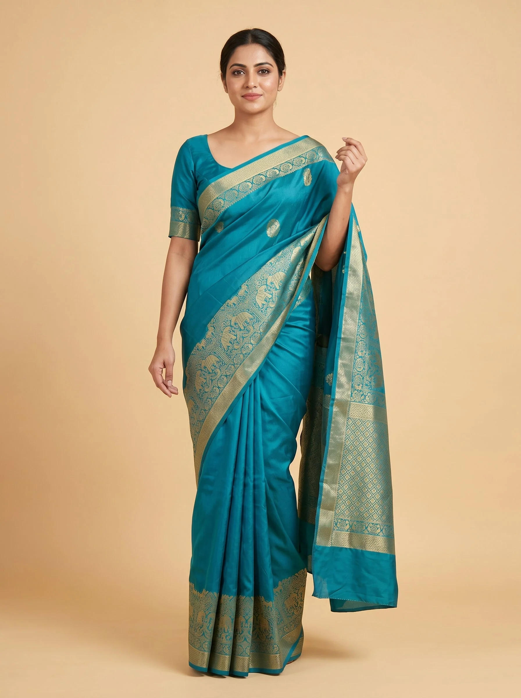 Blue Calm Drop Handloom Saree