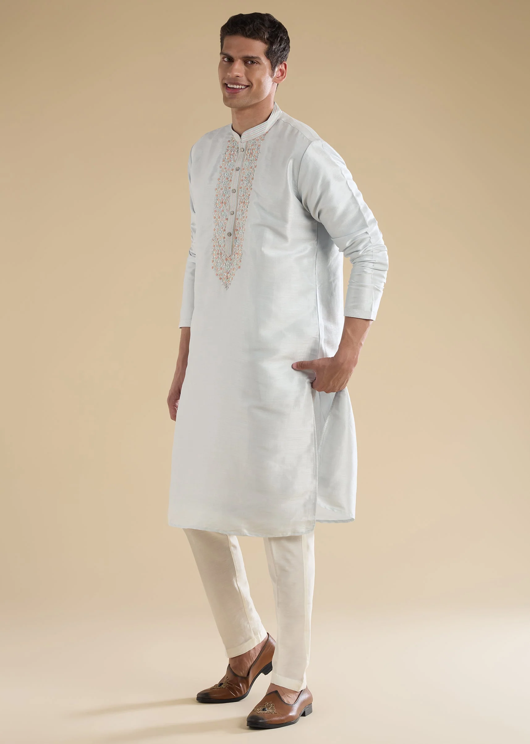 Blue Classic Kurta Set - Image 4