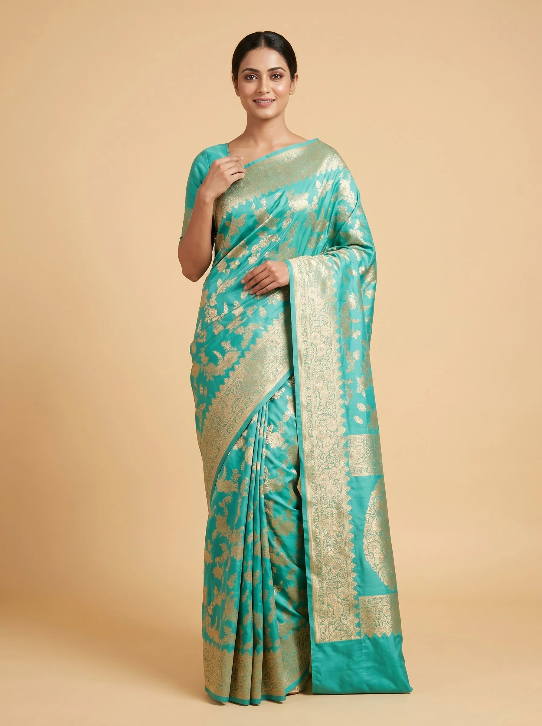 Blue Cool Tone Handloom Saree
