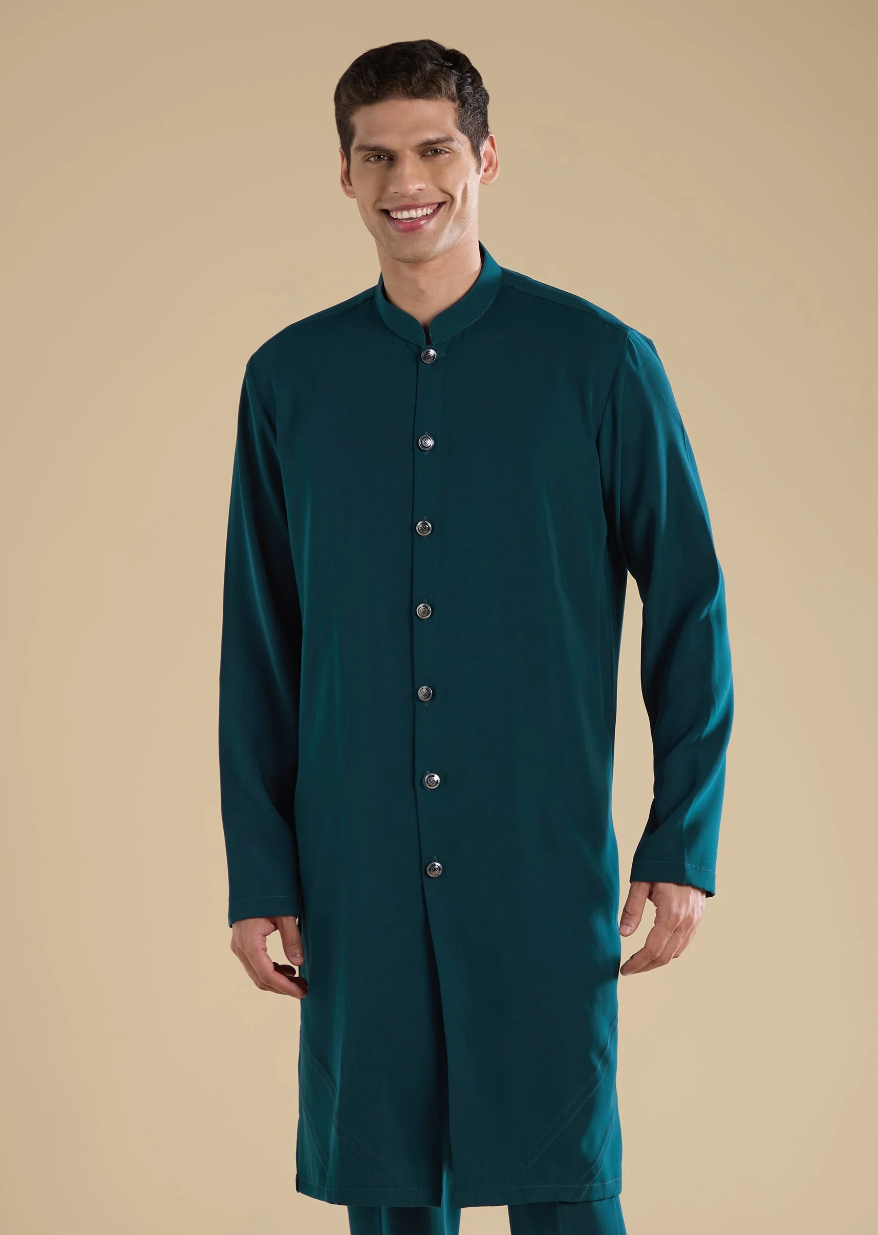 Blue Embellished Jodhpuri Set With Kurta And Pants - Image 6