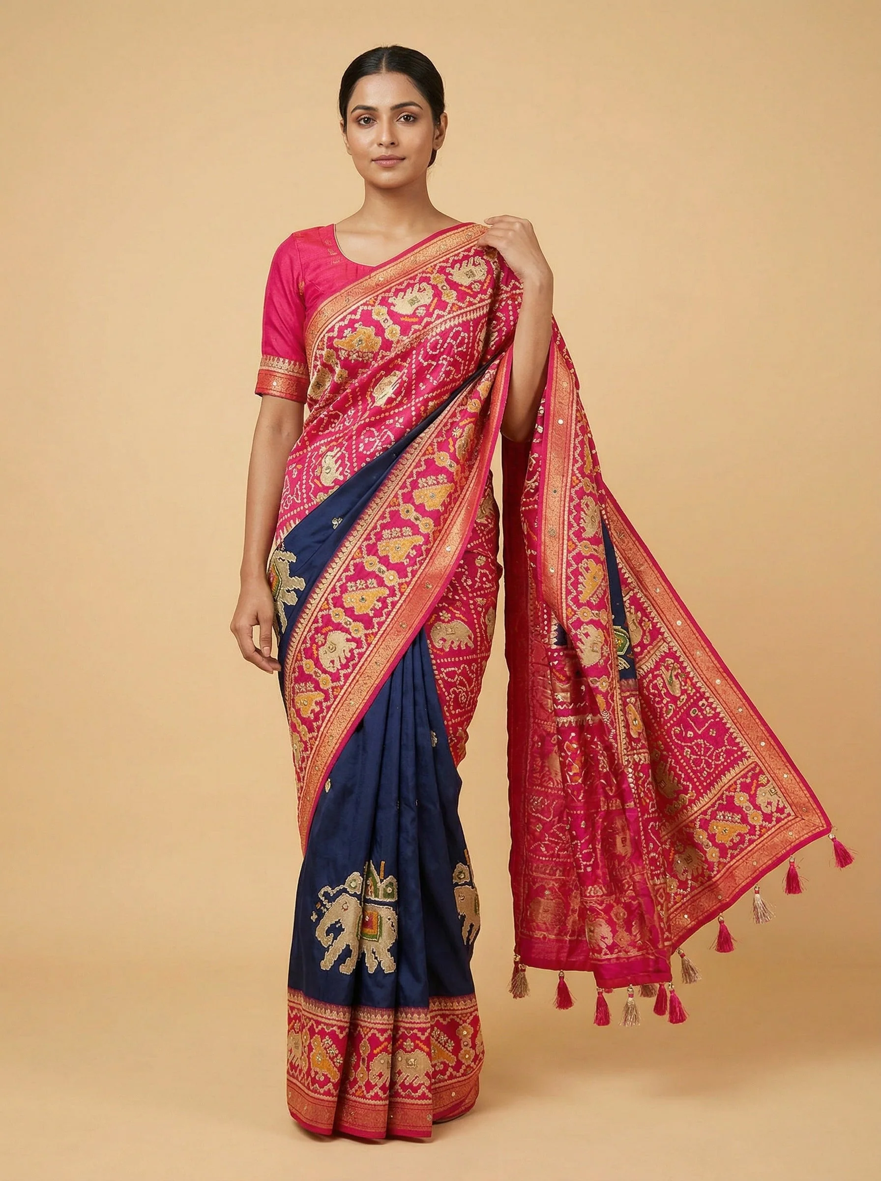 Blue Fashioned Embroidered Saree