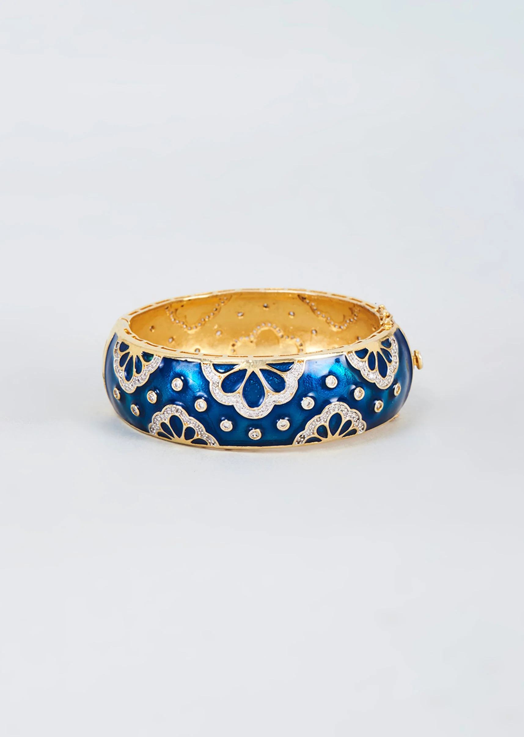 Blue Finish Modern Polki Bangle