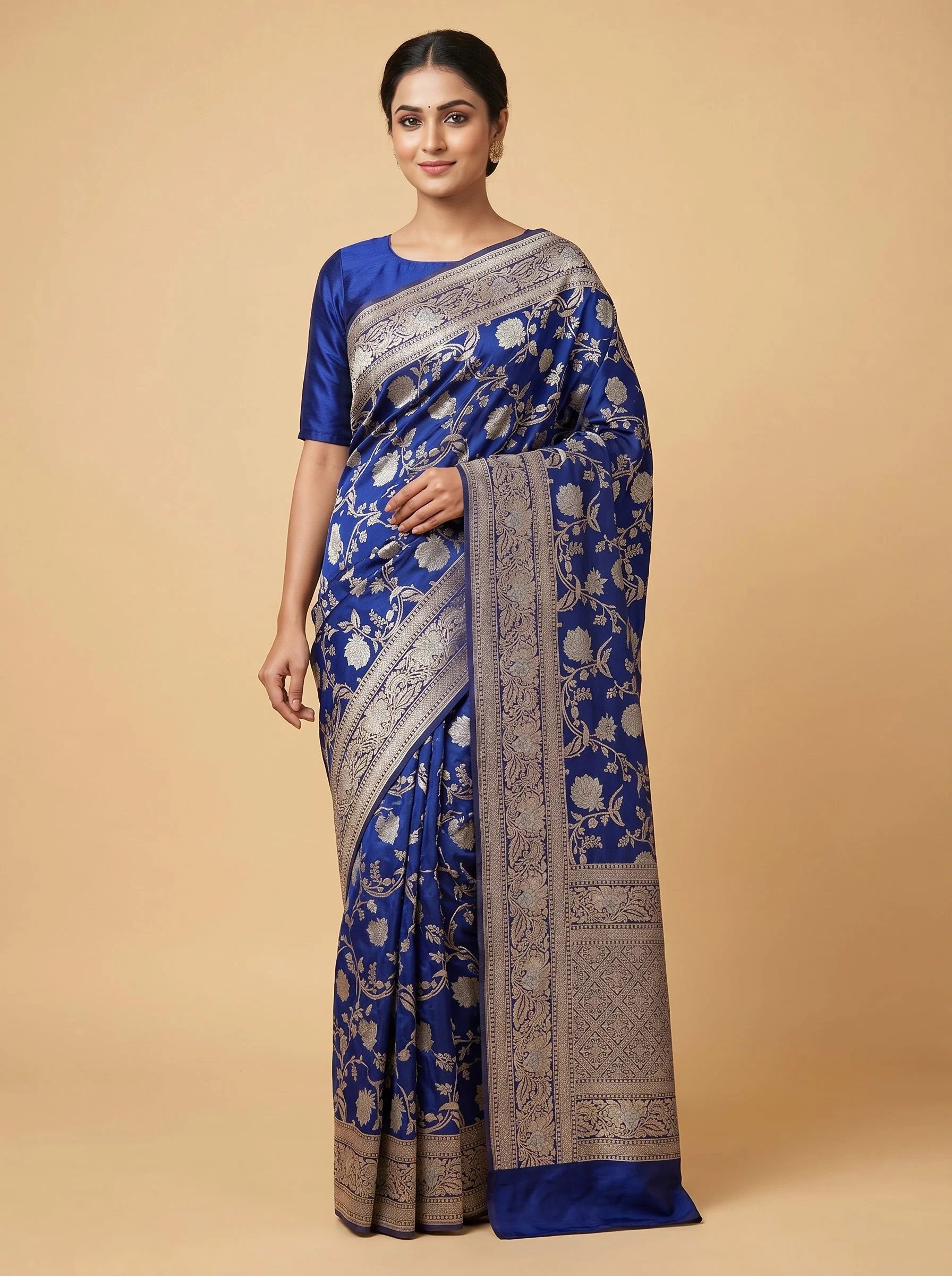 Blue Fluid Motion Handloom Saree