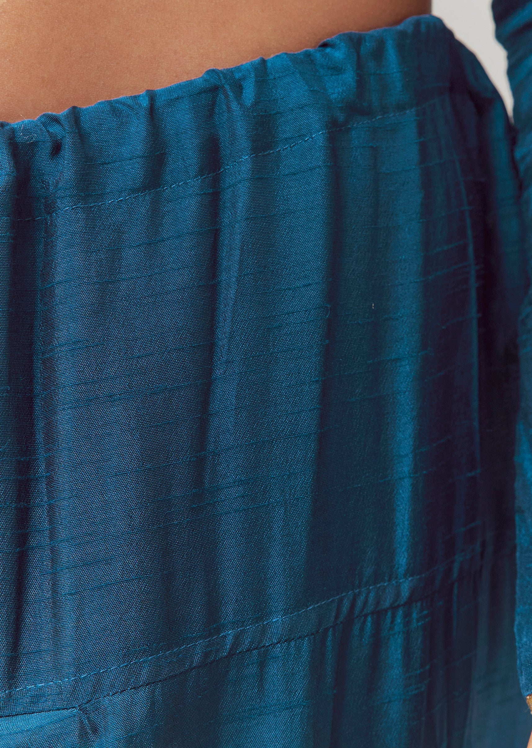 Blue Gota Work Silk Anarkali Set - Image 6