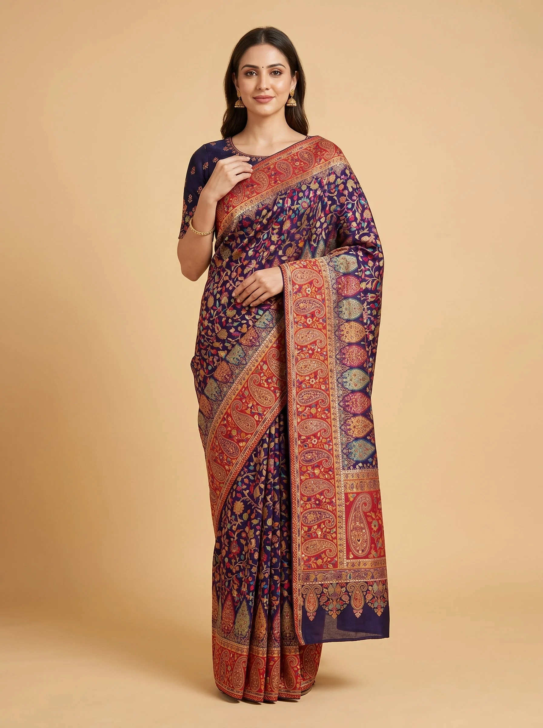 Blue Handloom Saree with Tranquil Flow