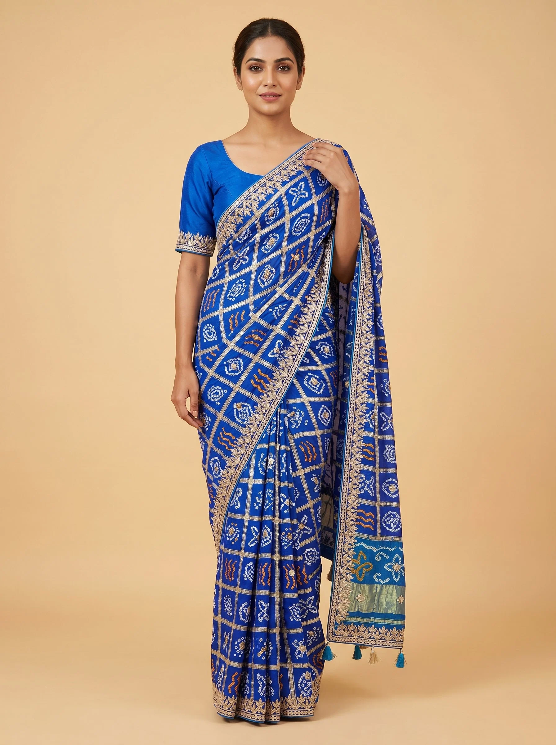 Blue Indigo Tie-Dye Bandhani Saree
