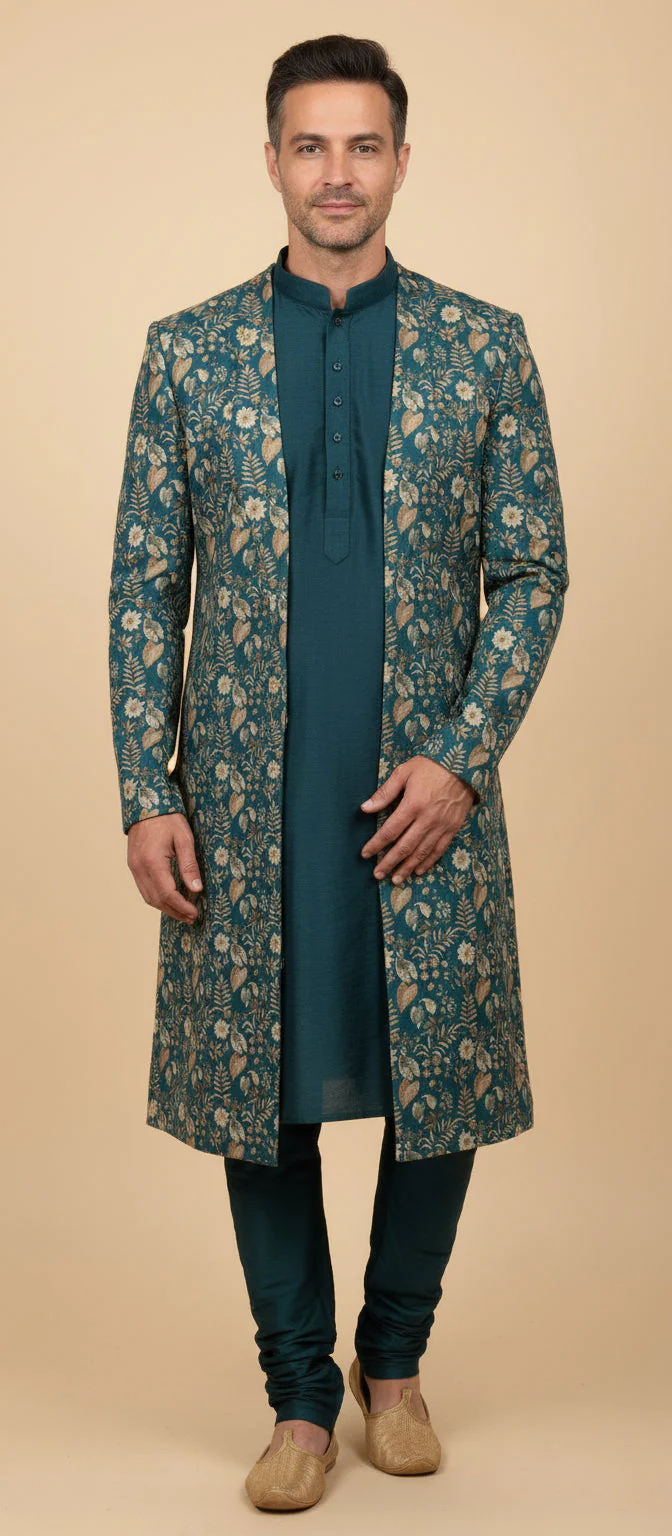 Blue Jacket Kurta Set - Image 2