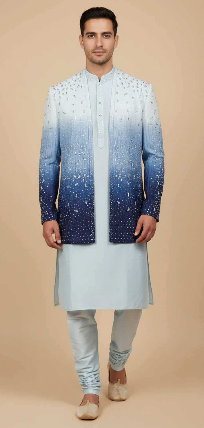 Blue Modern Indowestern - Image 2