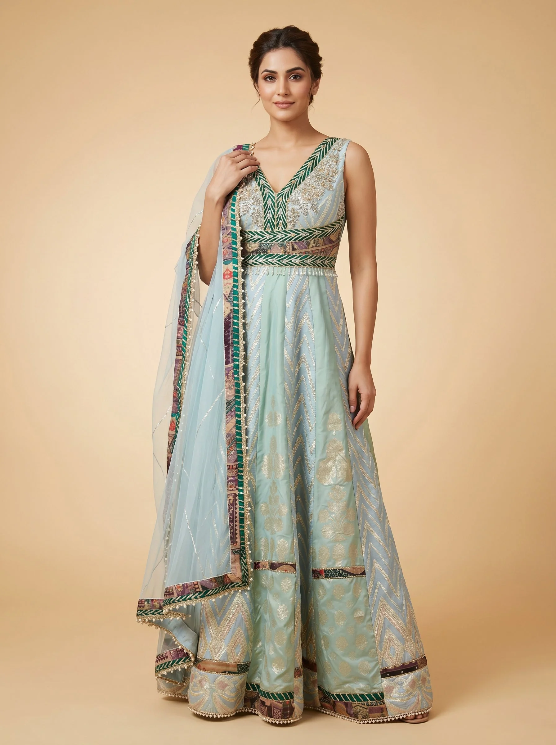 Blue Party Anarkali Suit