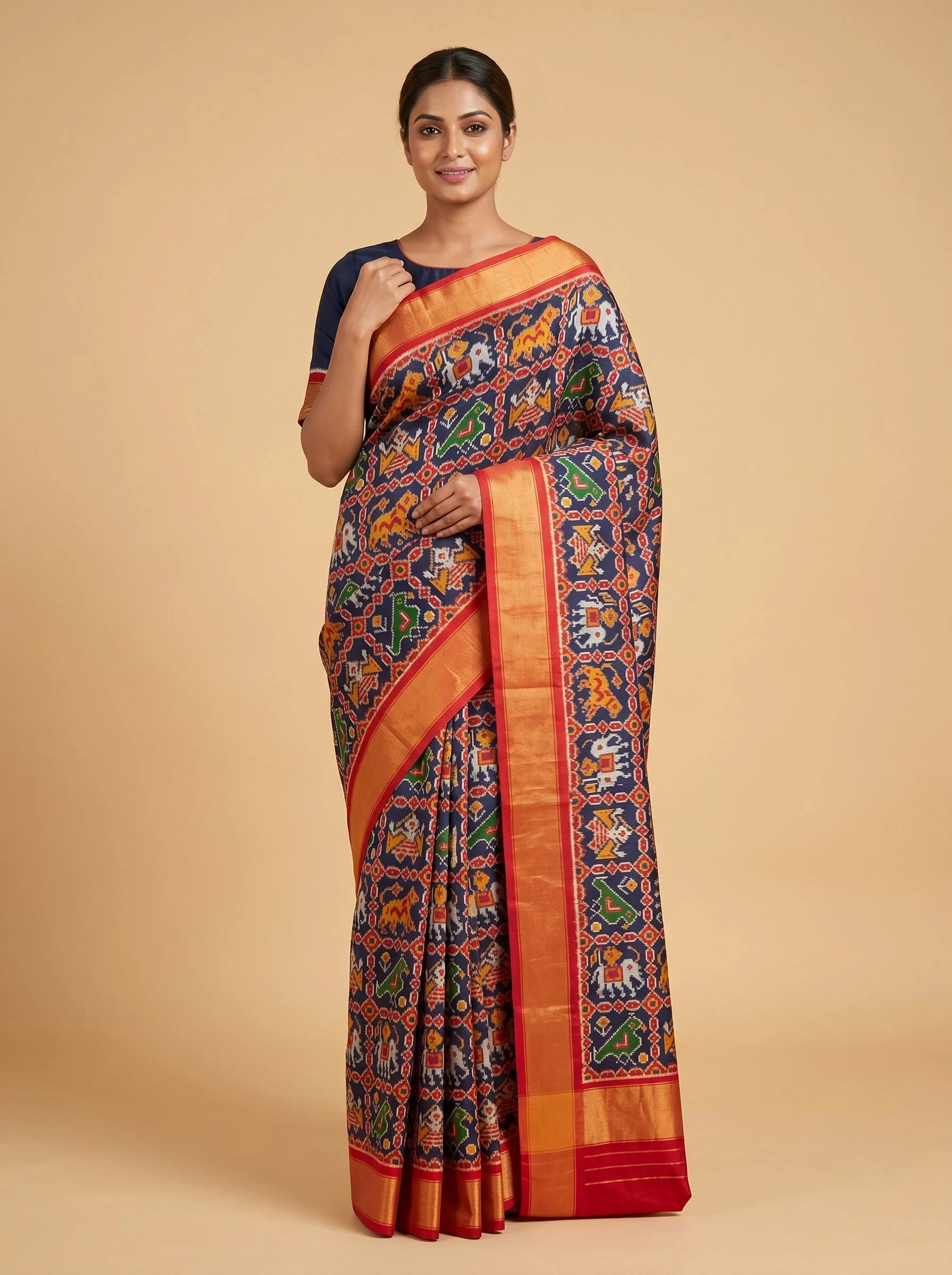 Blue Peaceful Texture Handloom Saree