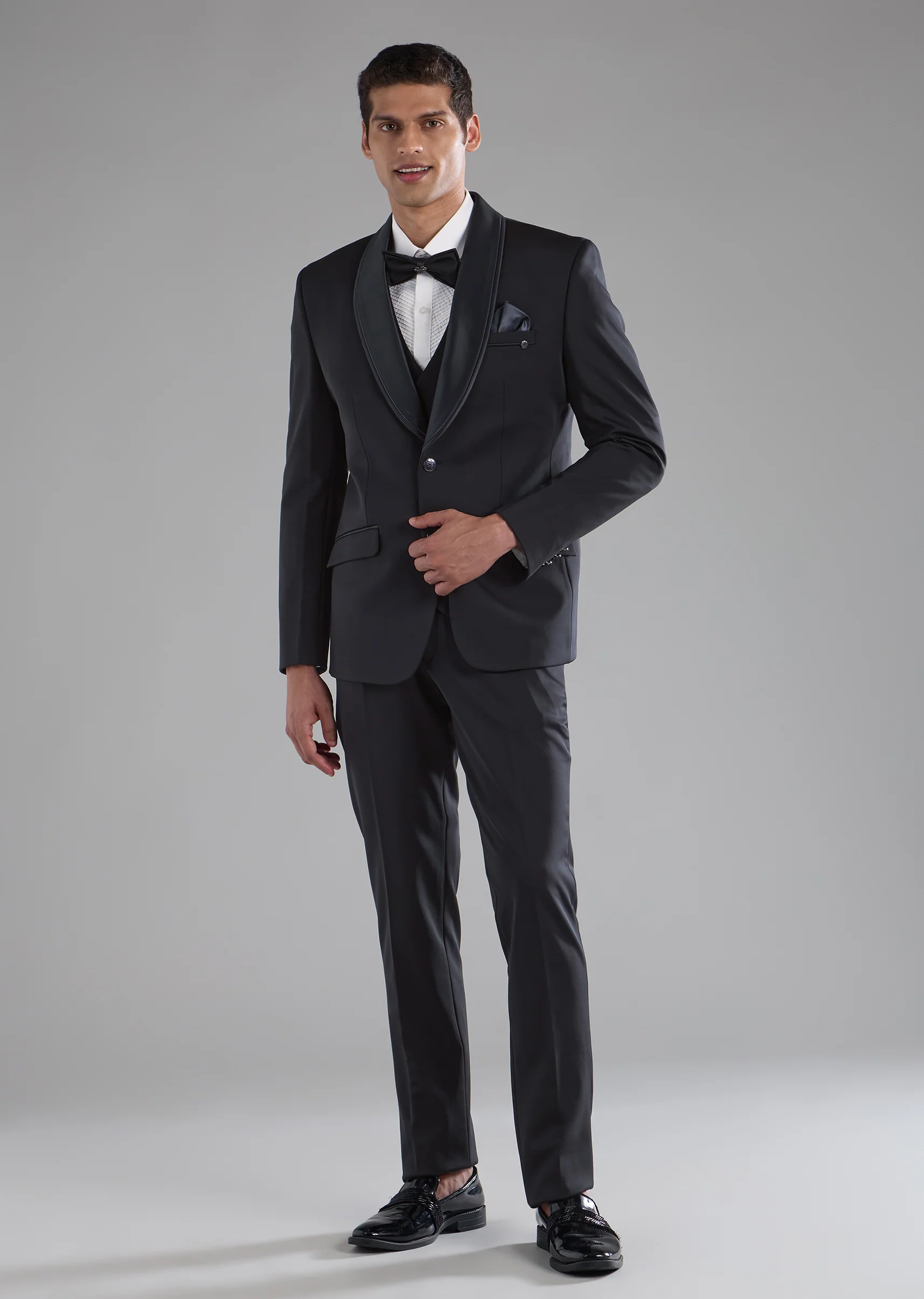 Blue Rayon Tuxedo, Waist Coat and Bow Set