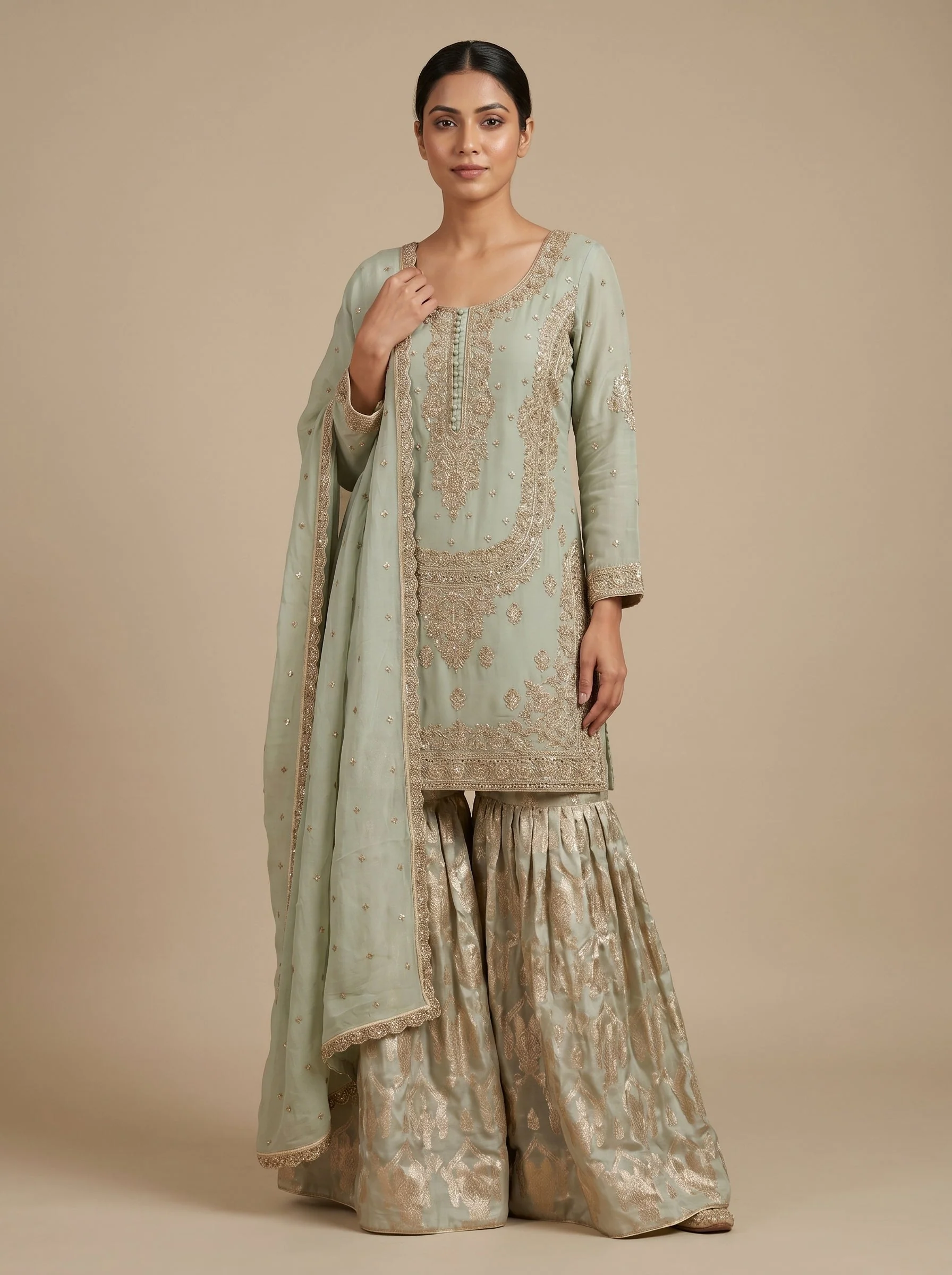 Blue Ripple Palazzo Set