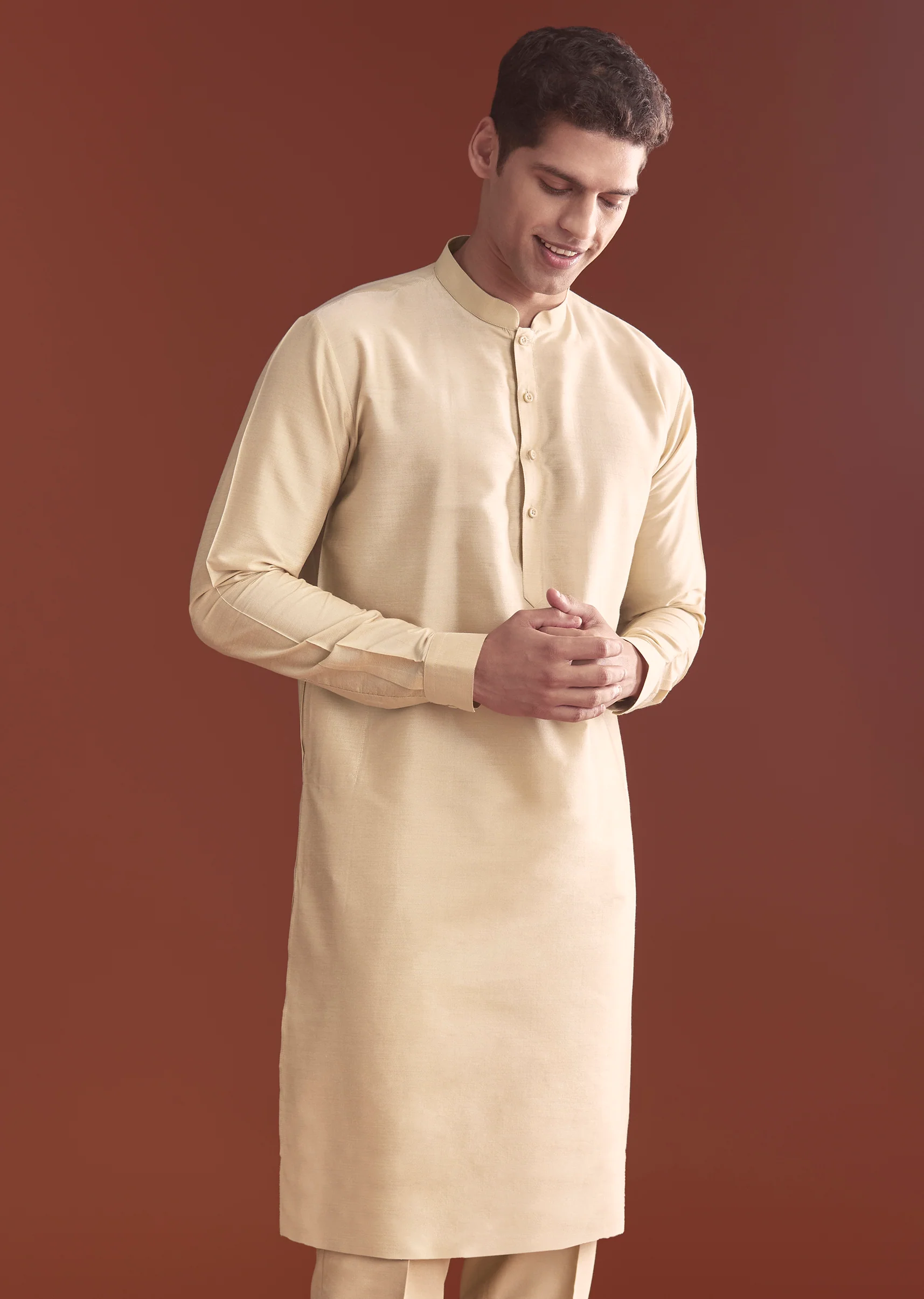 Blue Silk Bandhani Kurta Jacket Set For Men With Geometric Motifs - Image 6