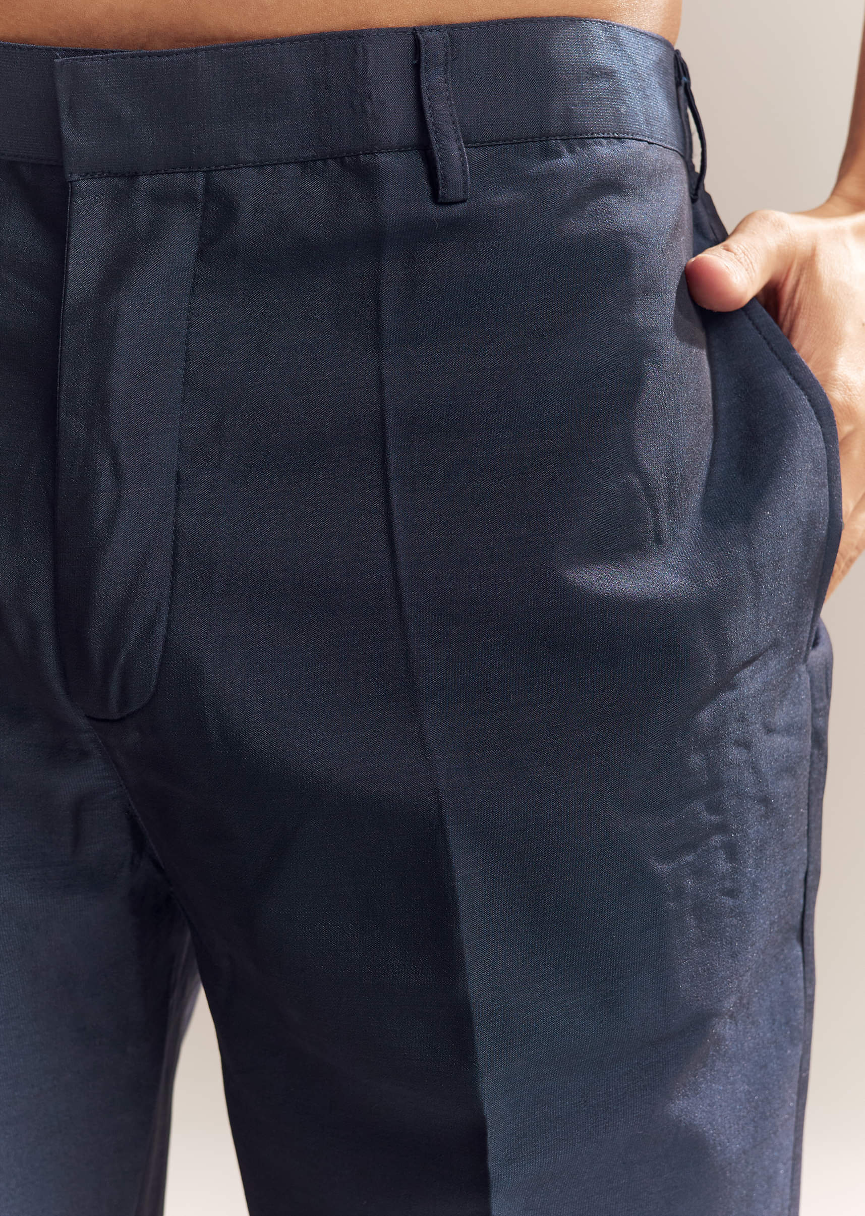 Blue Silk Kurta Jacket Set For Men With Resham Embroidery - Image 7