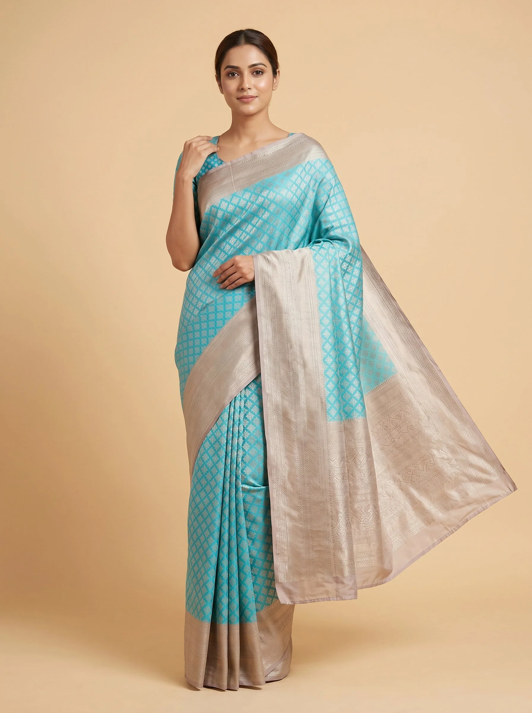 Blue Smooth Weave Handloom Saree