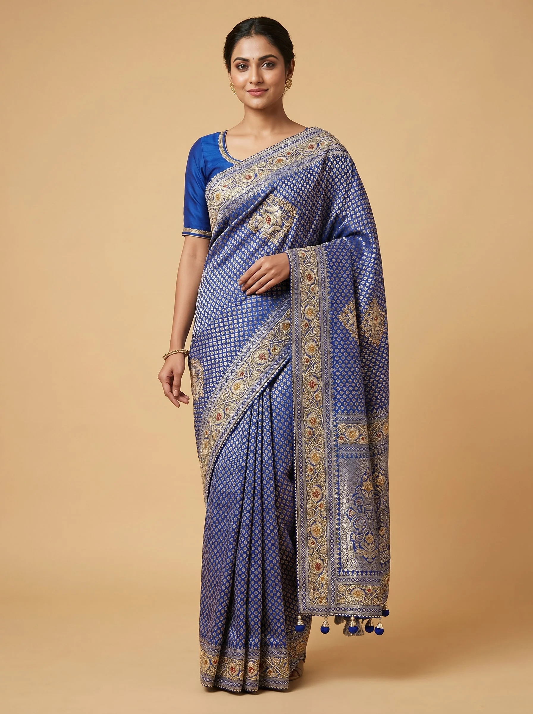 Blue Traditional Tie Dye Saree