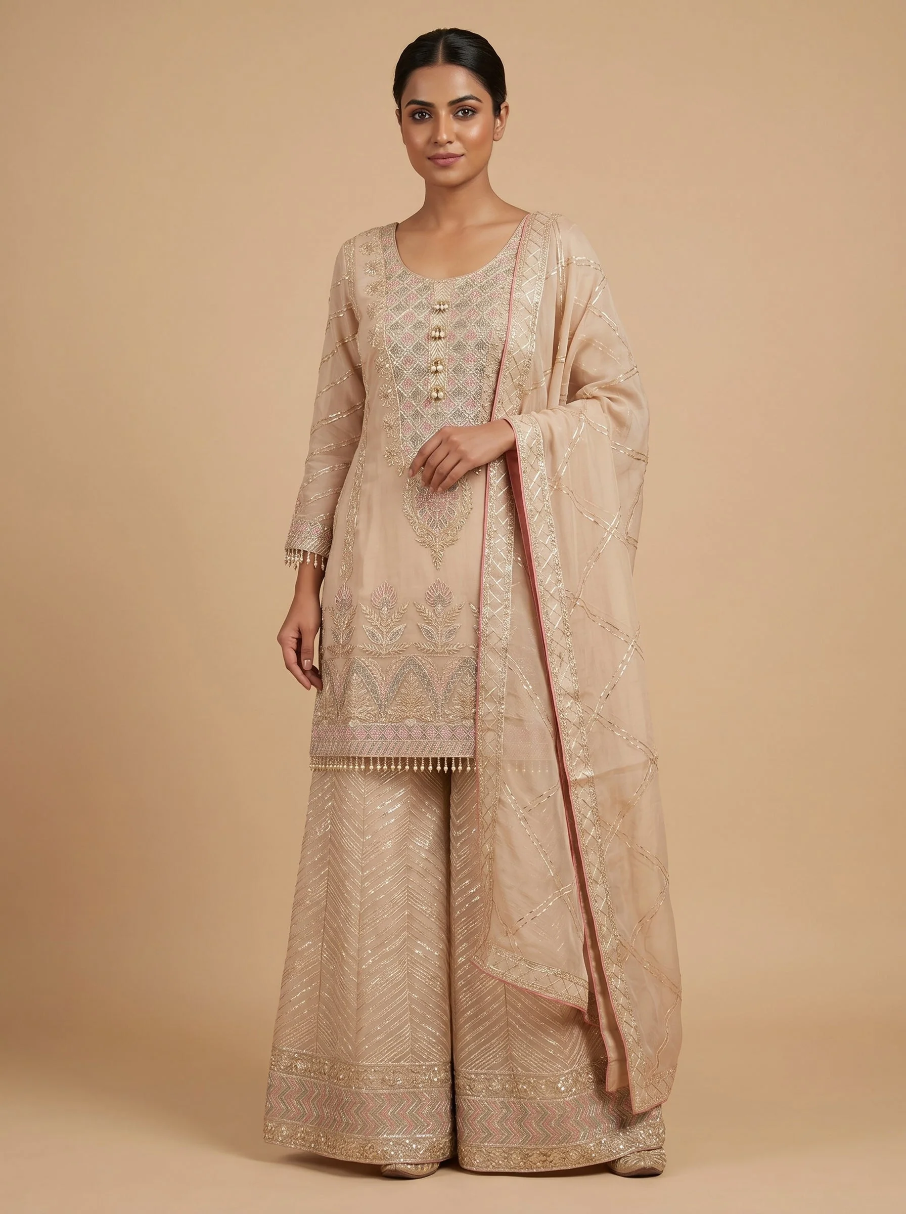 Blush Peach Palazzo Set