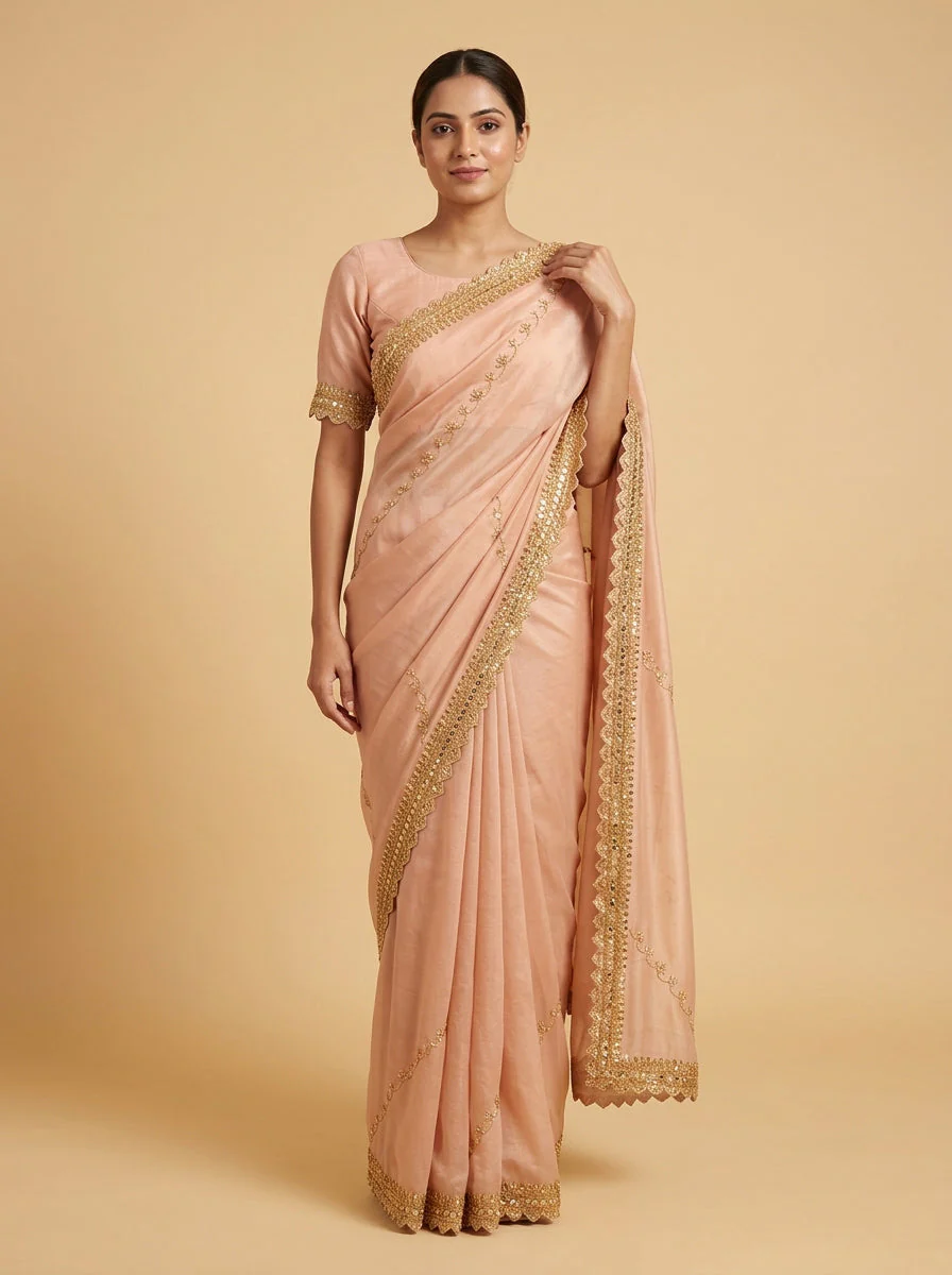 Blush Peach Soft Glow Saree