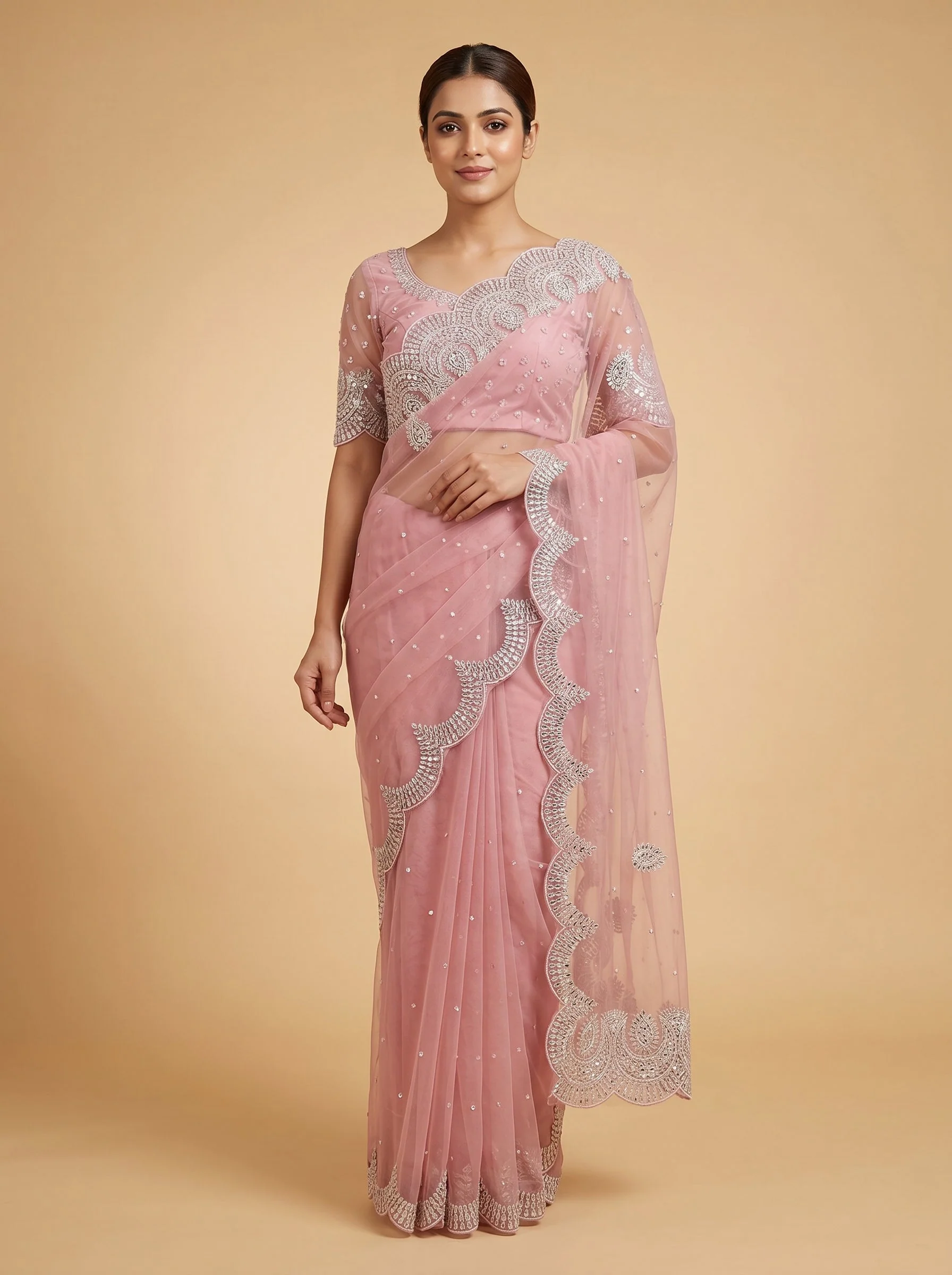 Blush Petal Radiance Saree