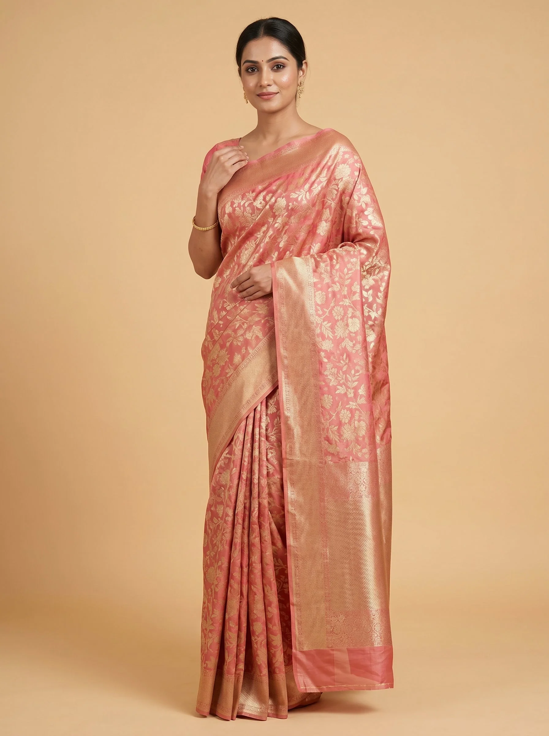 Blush Pink Delicate Handloom Saree