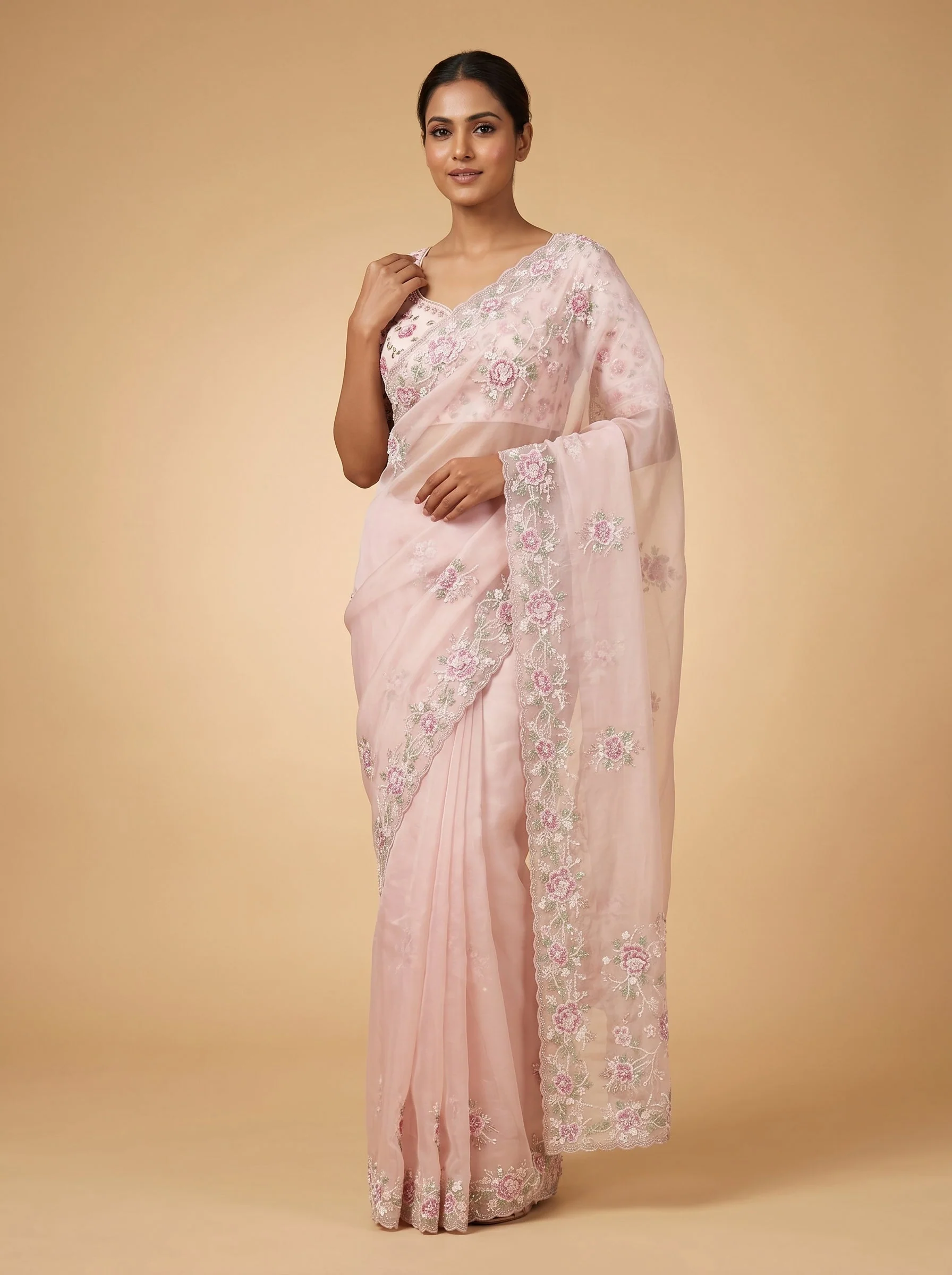 Blush Pink Glow Saree