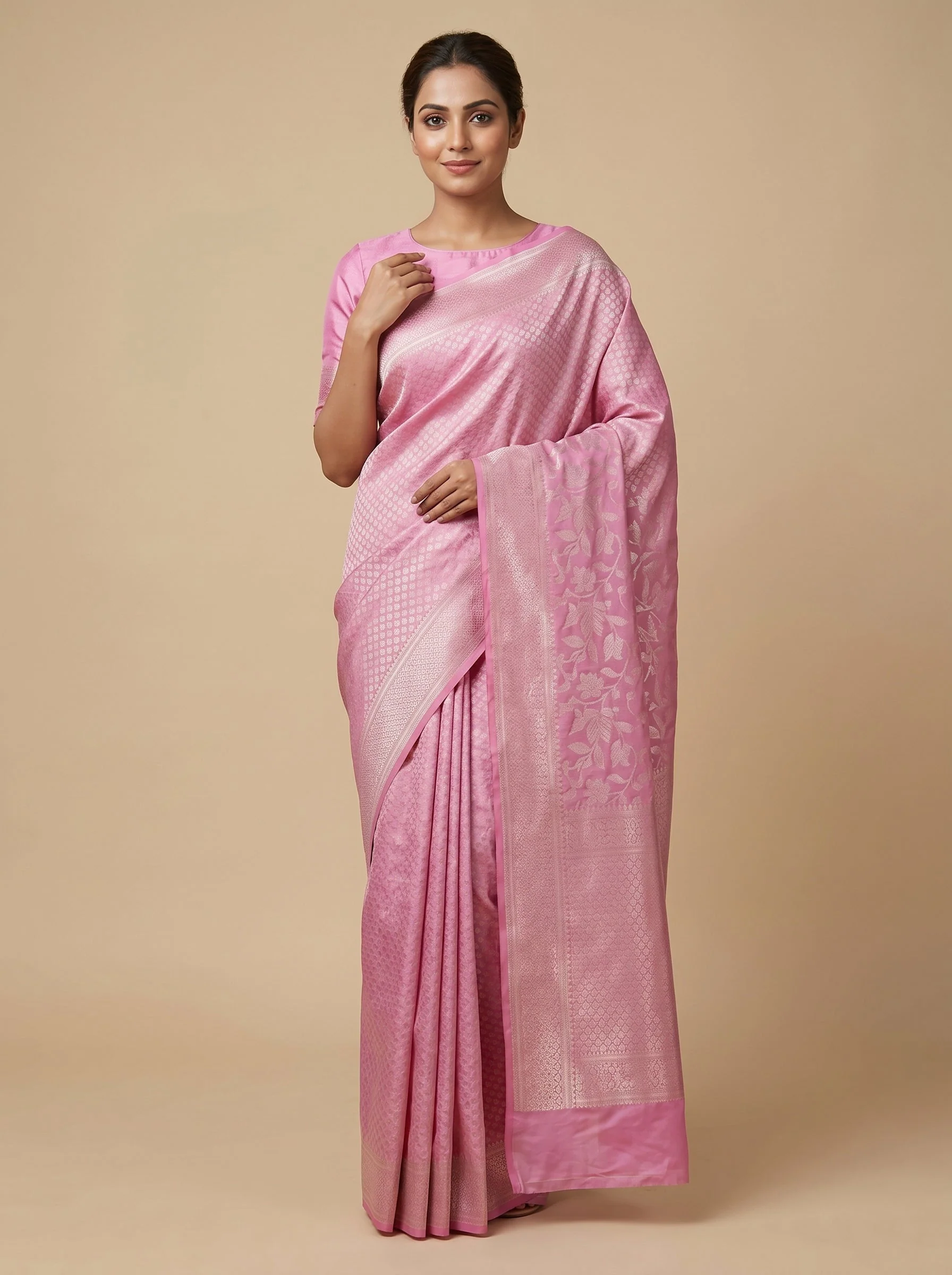 Blush Pink Grace Handloom Saree