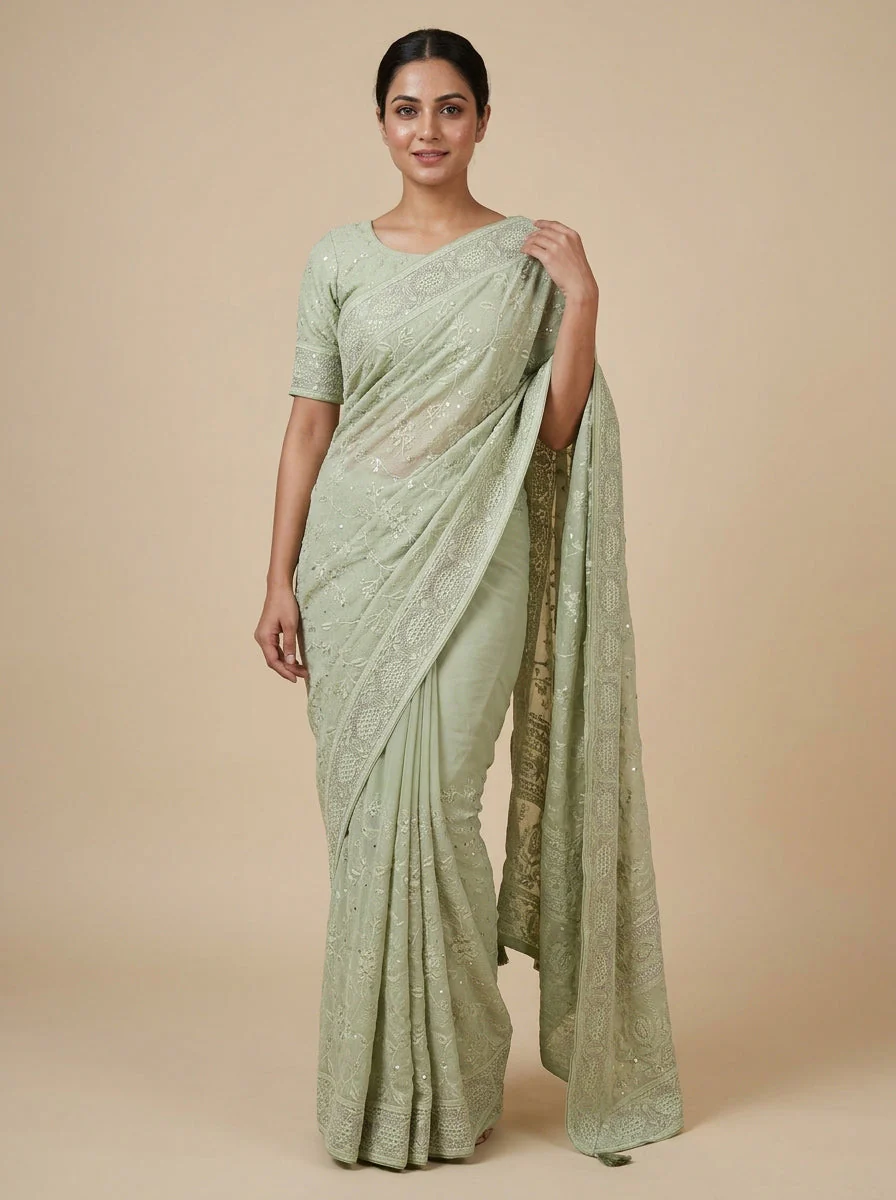 Bottle Green Deep Luxe Saree