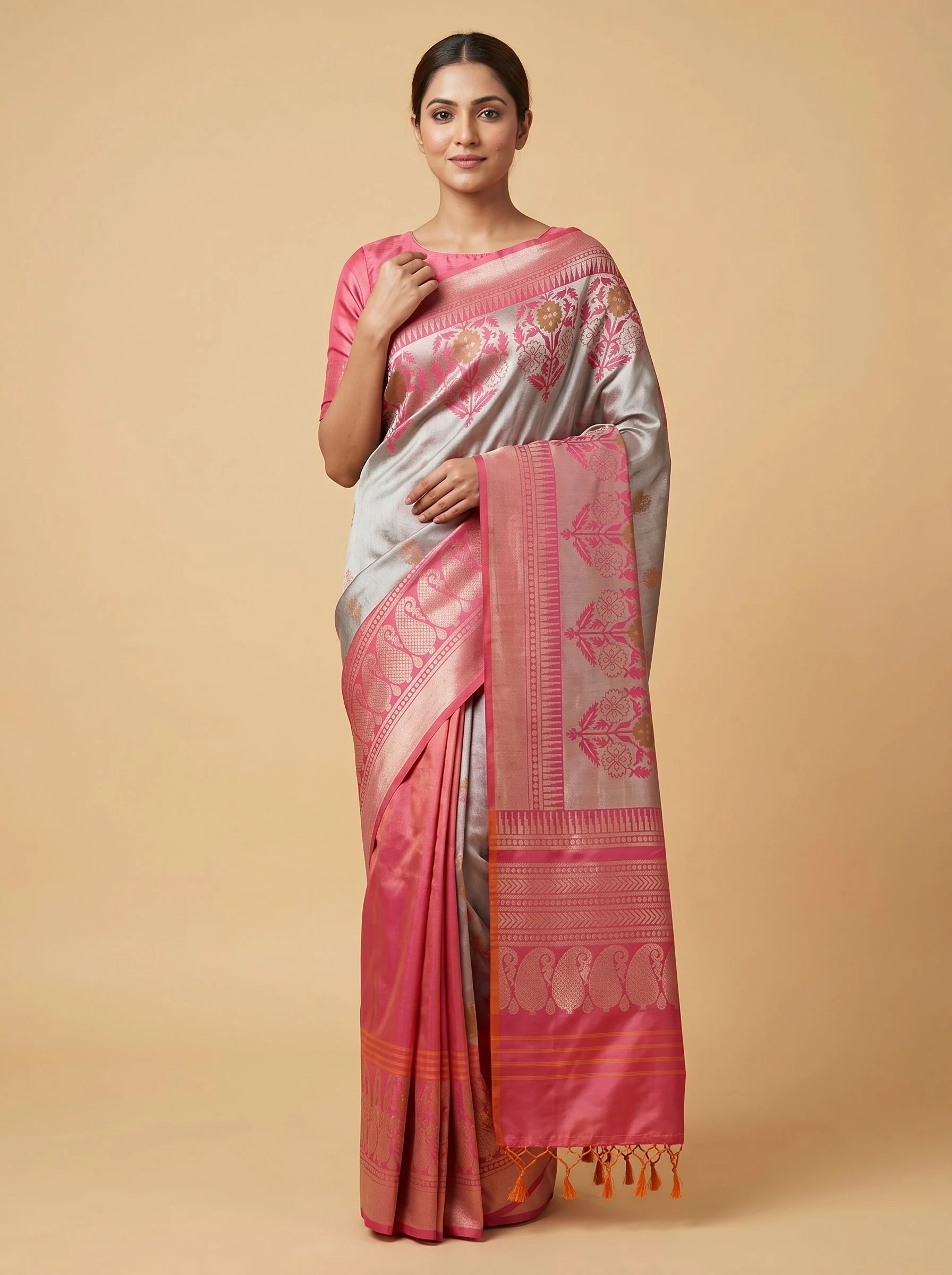 Bottle Green Plush Sheen Handloom Saree