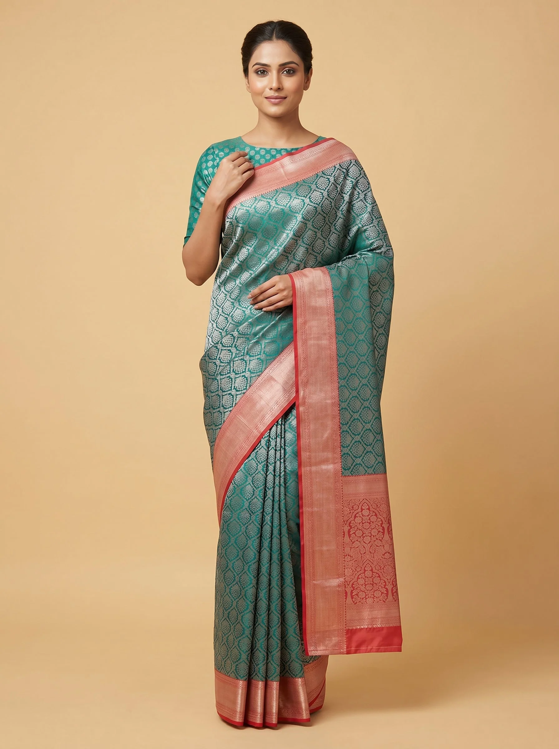Bottle Green Rich Loom Handloom Saree