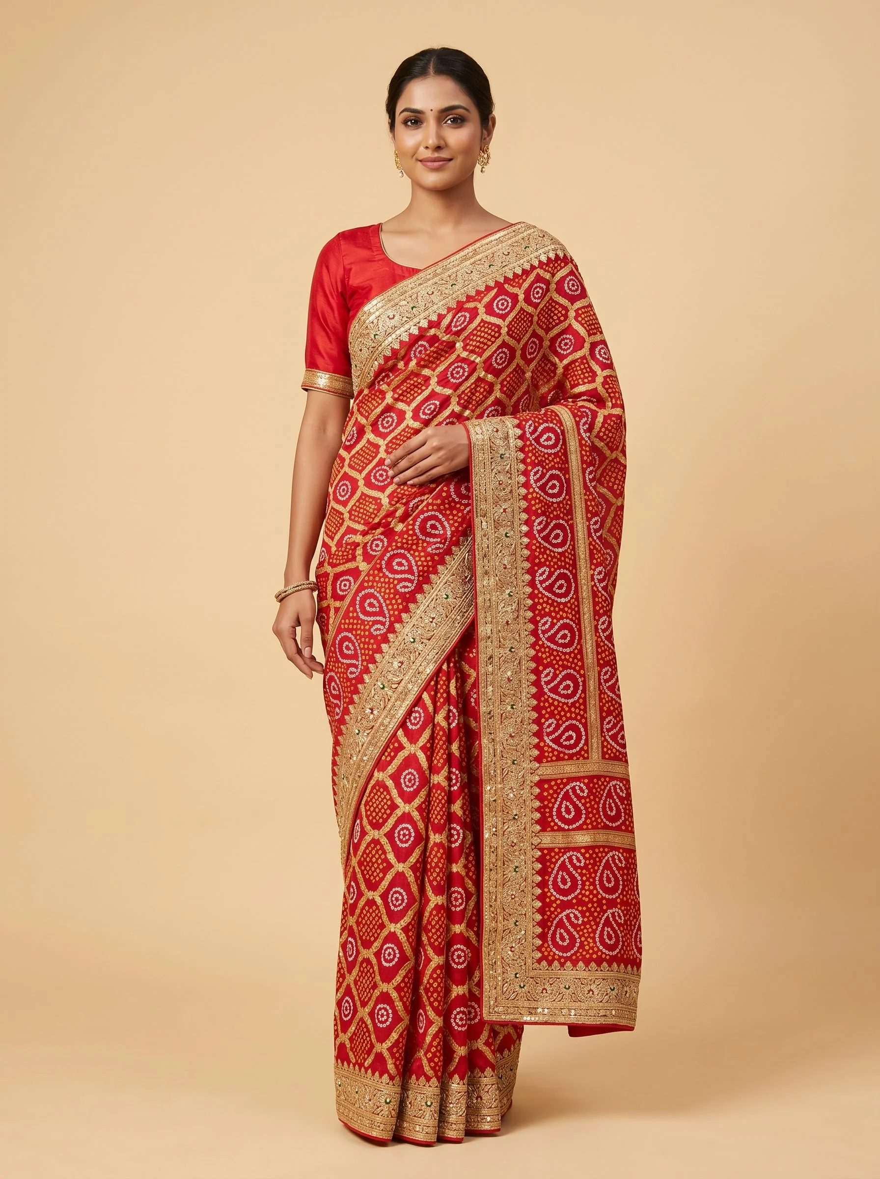 Bright Red Radiance Saree