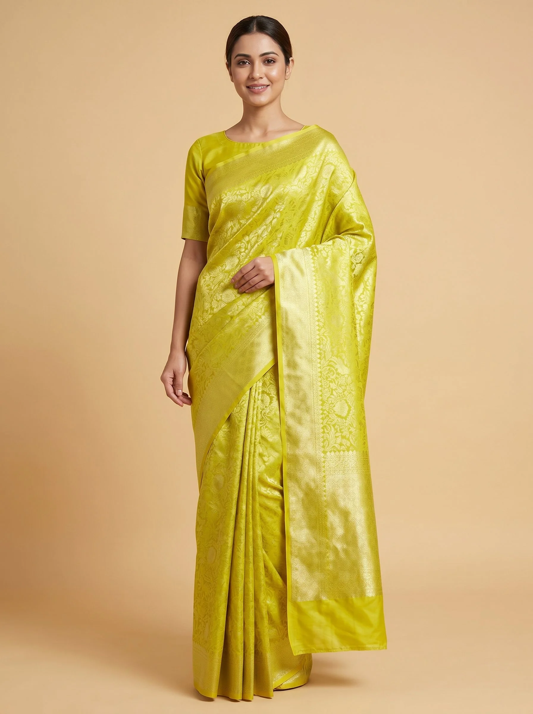 Bright Weave Yellow Handloom Saree