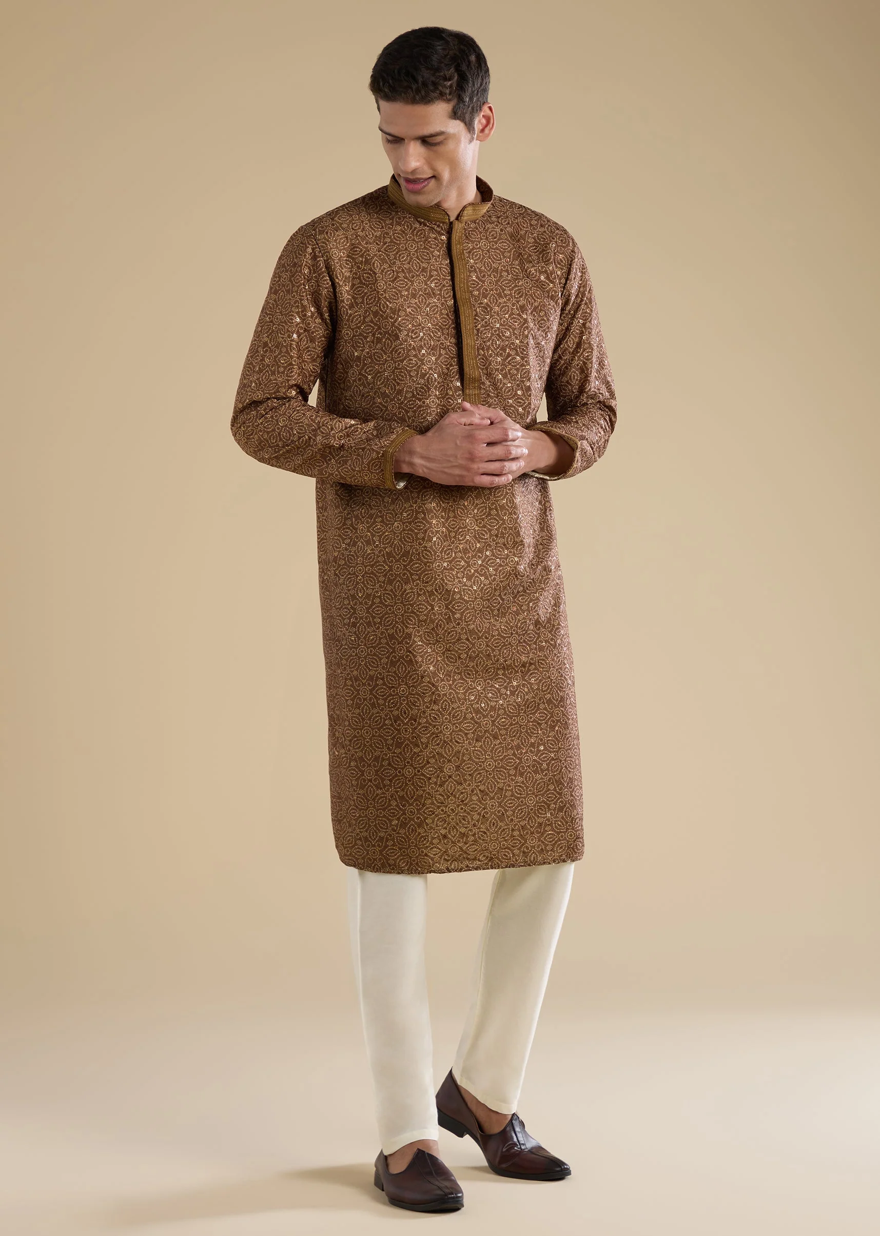 Brown Casual Kurta Set