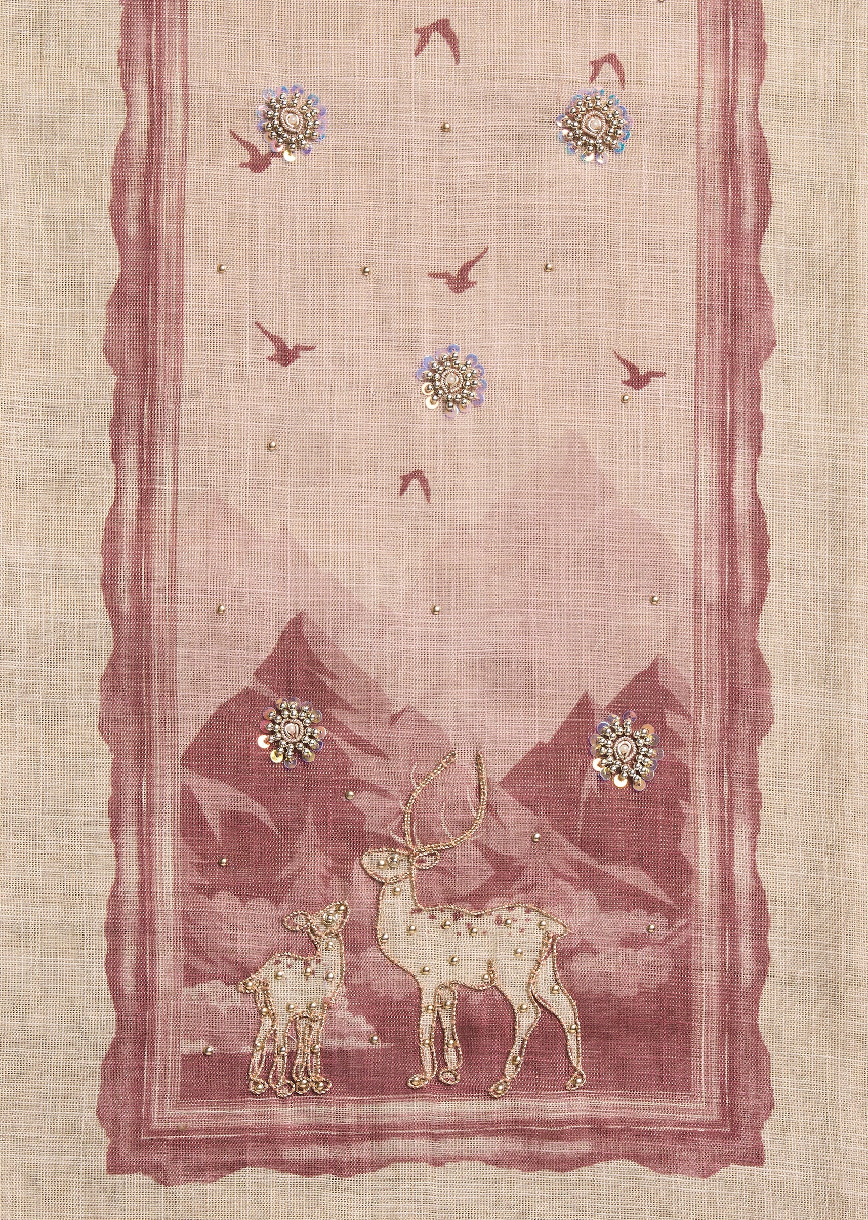 Brown Cotton Unstitched Suit Set - Image 2