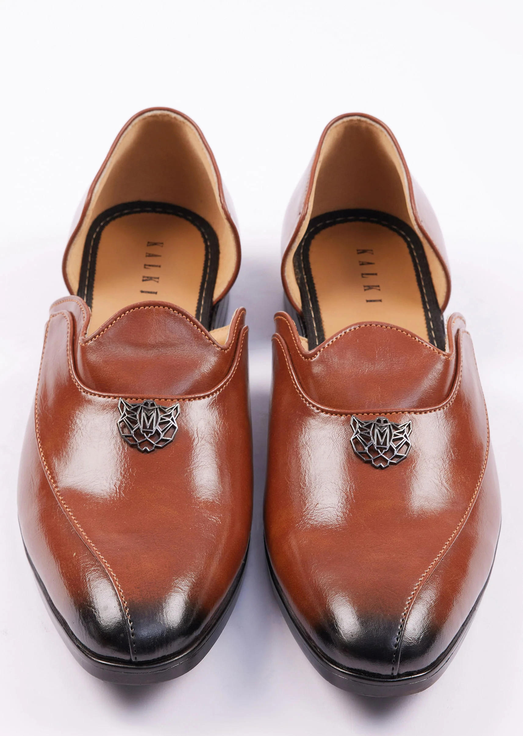 Brown Glossy Juttis For Men - Image 4