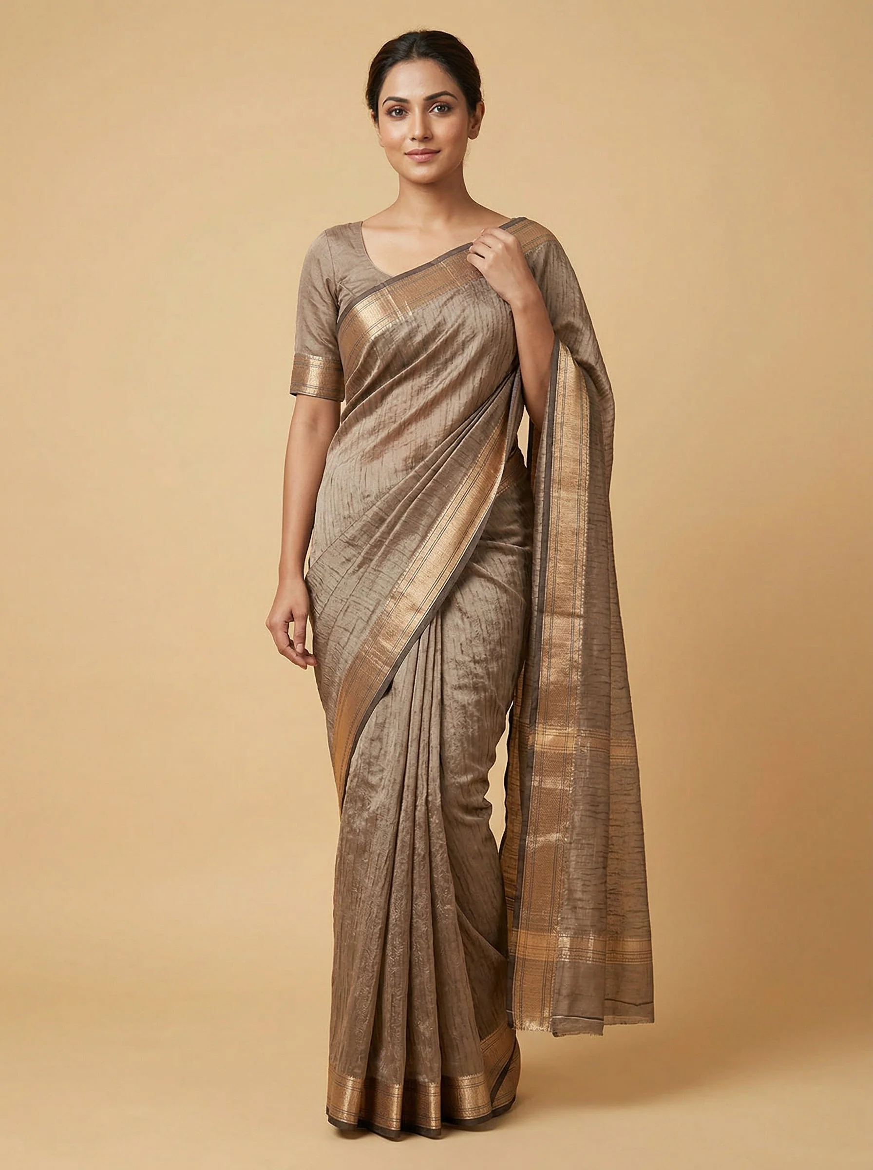 Brown Legacy Handloom Saree