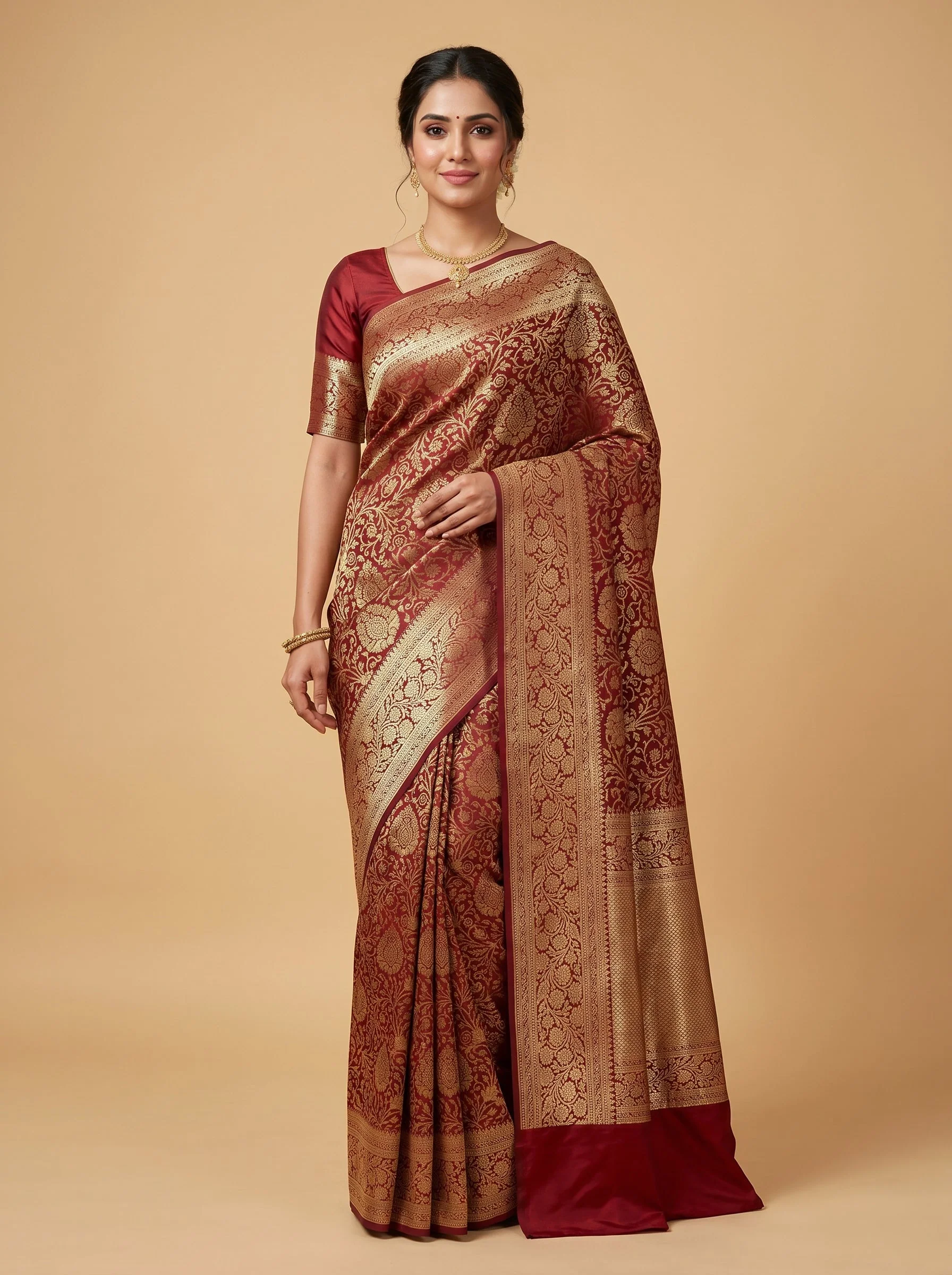 Brown Rustic Loom Handloom Saree