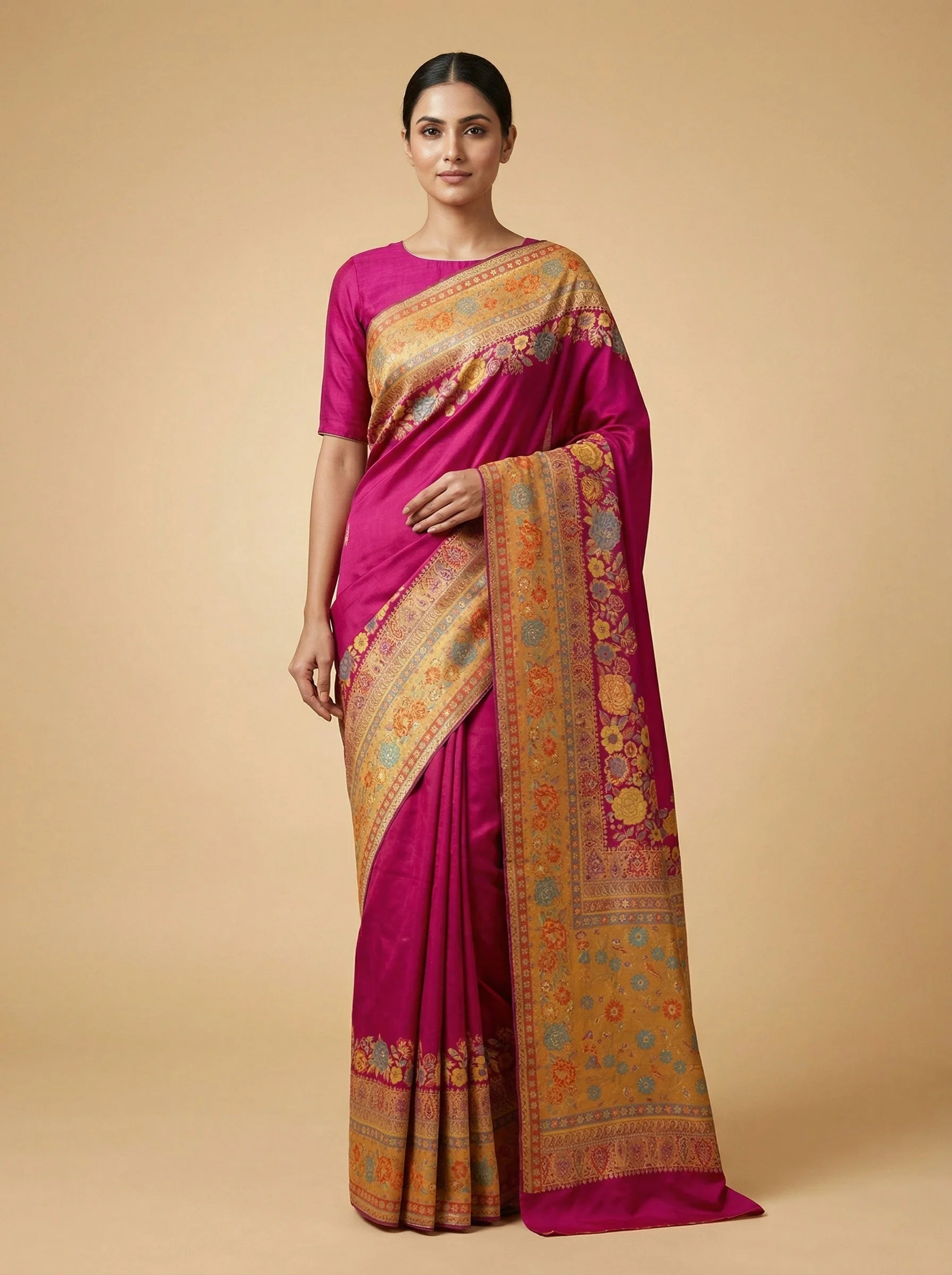 Bubblegum Rani Pink Handloom Saree