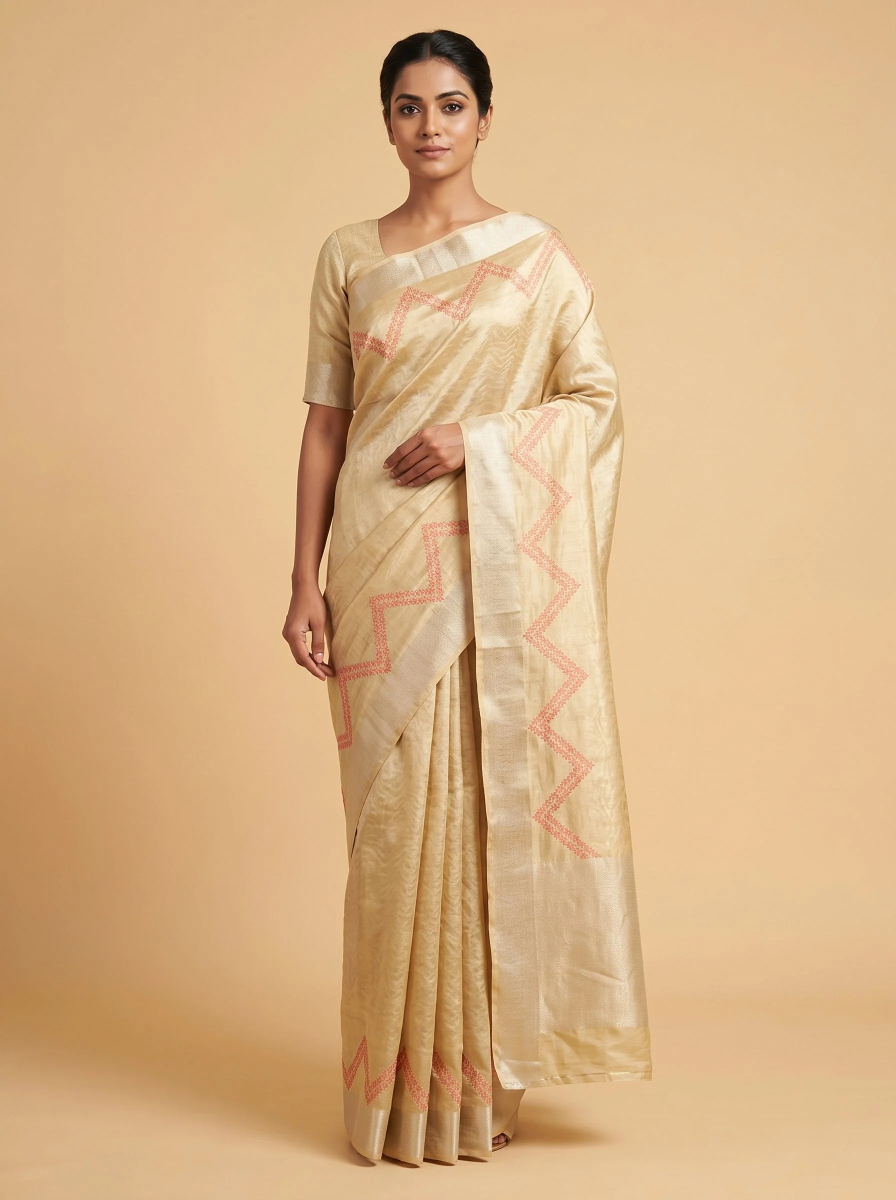 Burnished Gold Regal Handloom Saree