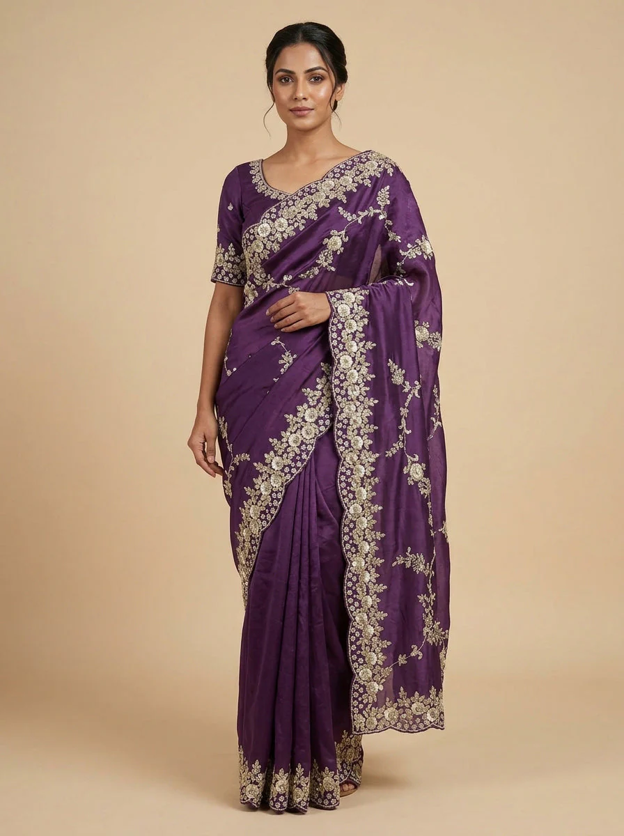 Byzantium Purple Royal Heritage Saree