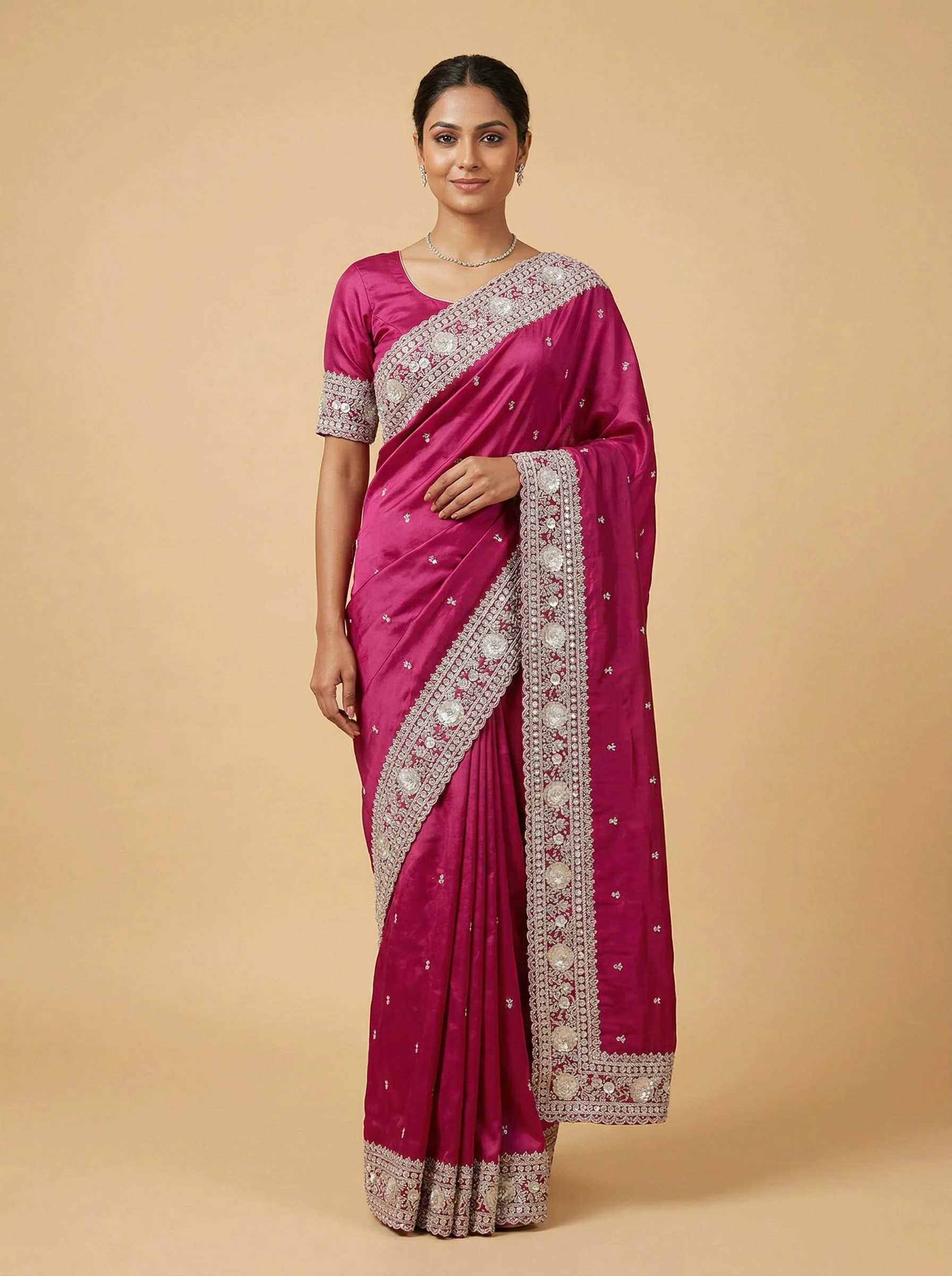 Cabernet Wine Embroidered Saree