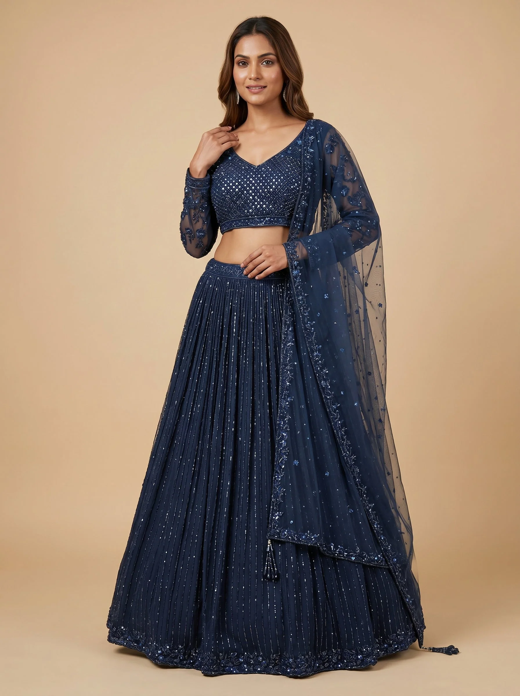 Cerulean Silk Lehenga