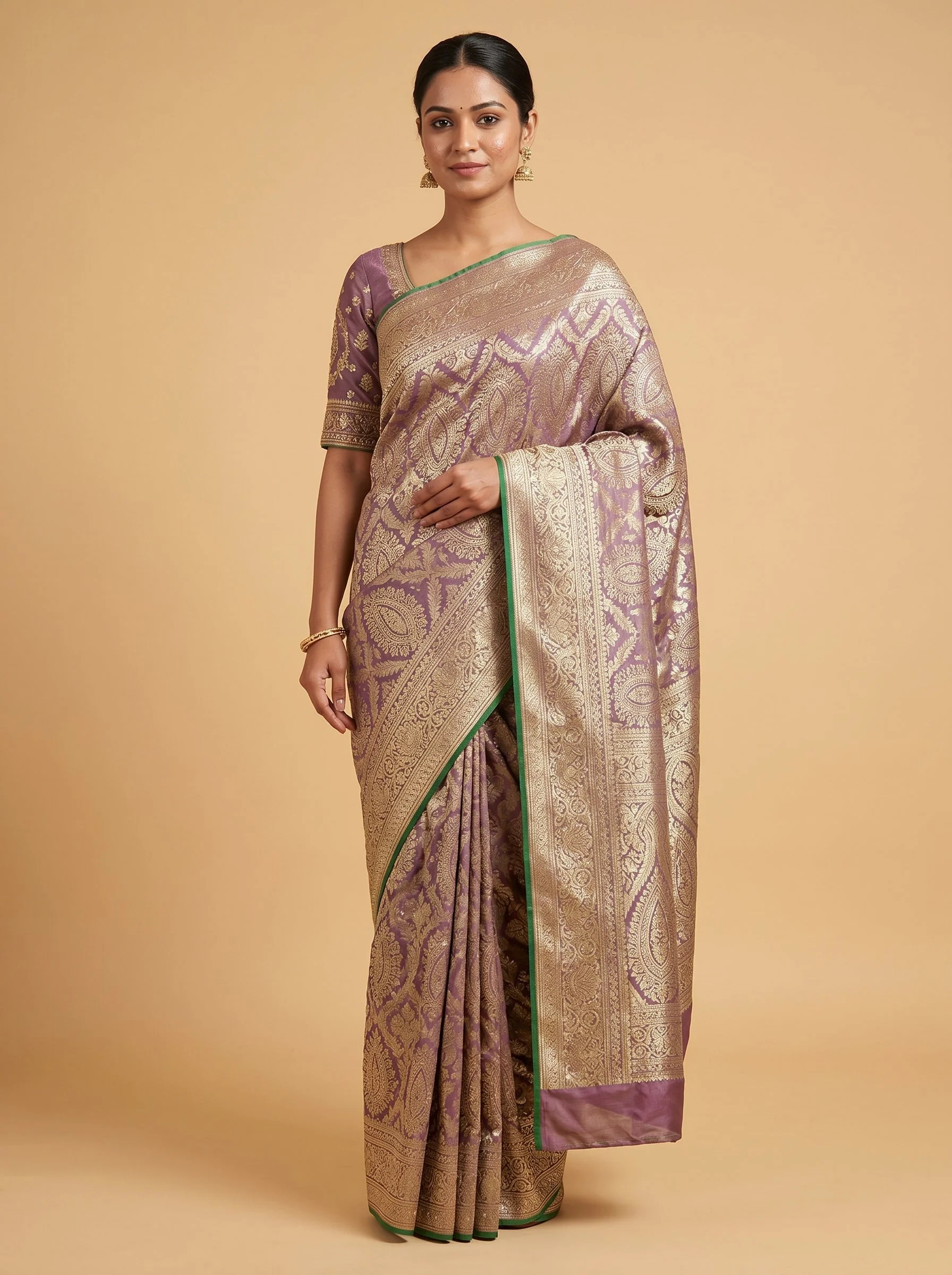 Chic Grey Embroidered Saree