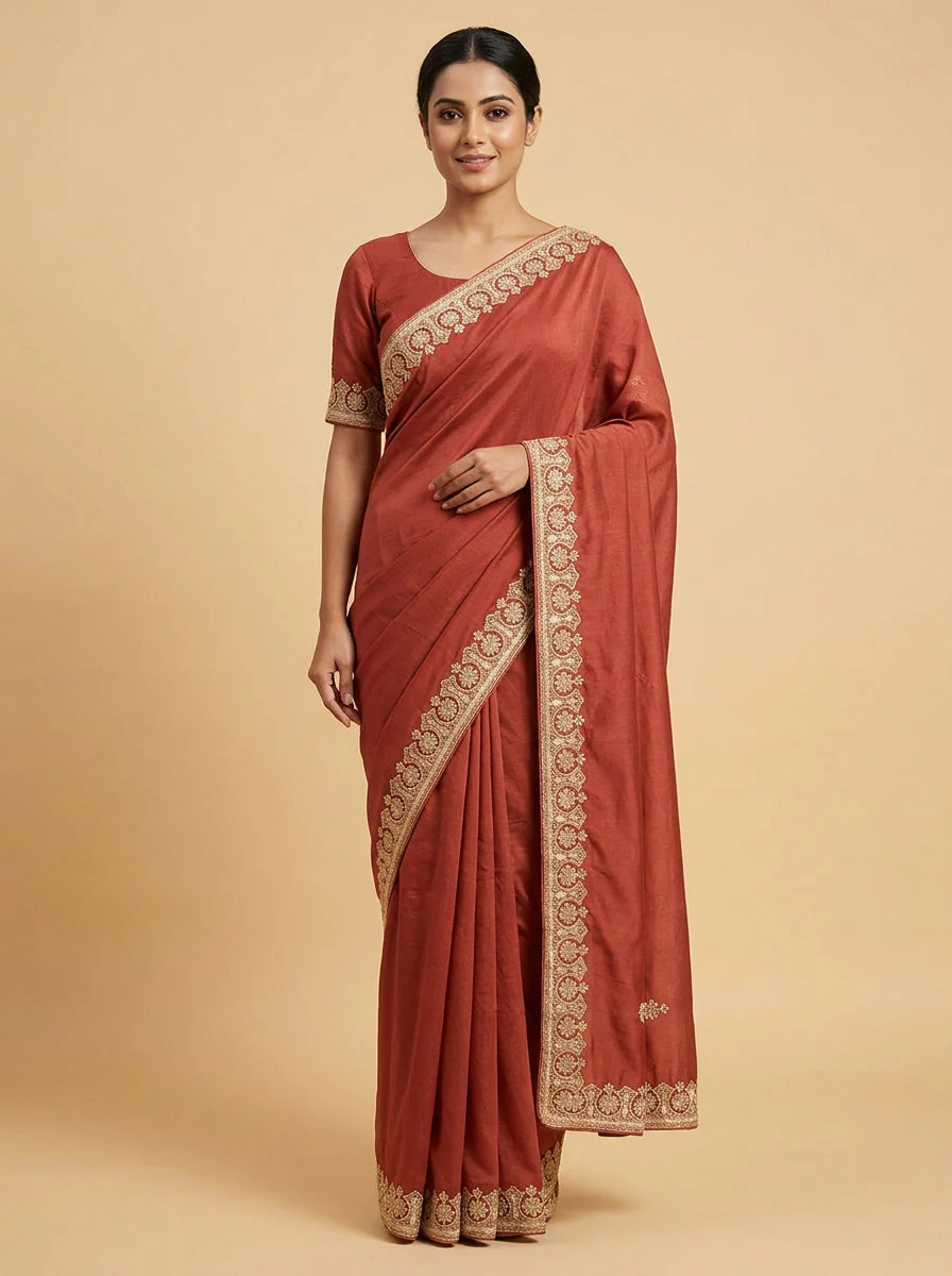 Citrus Orange Bright Glow Saree