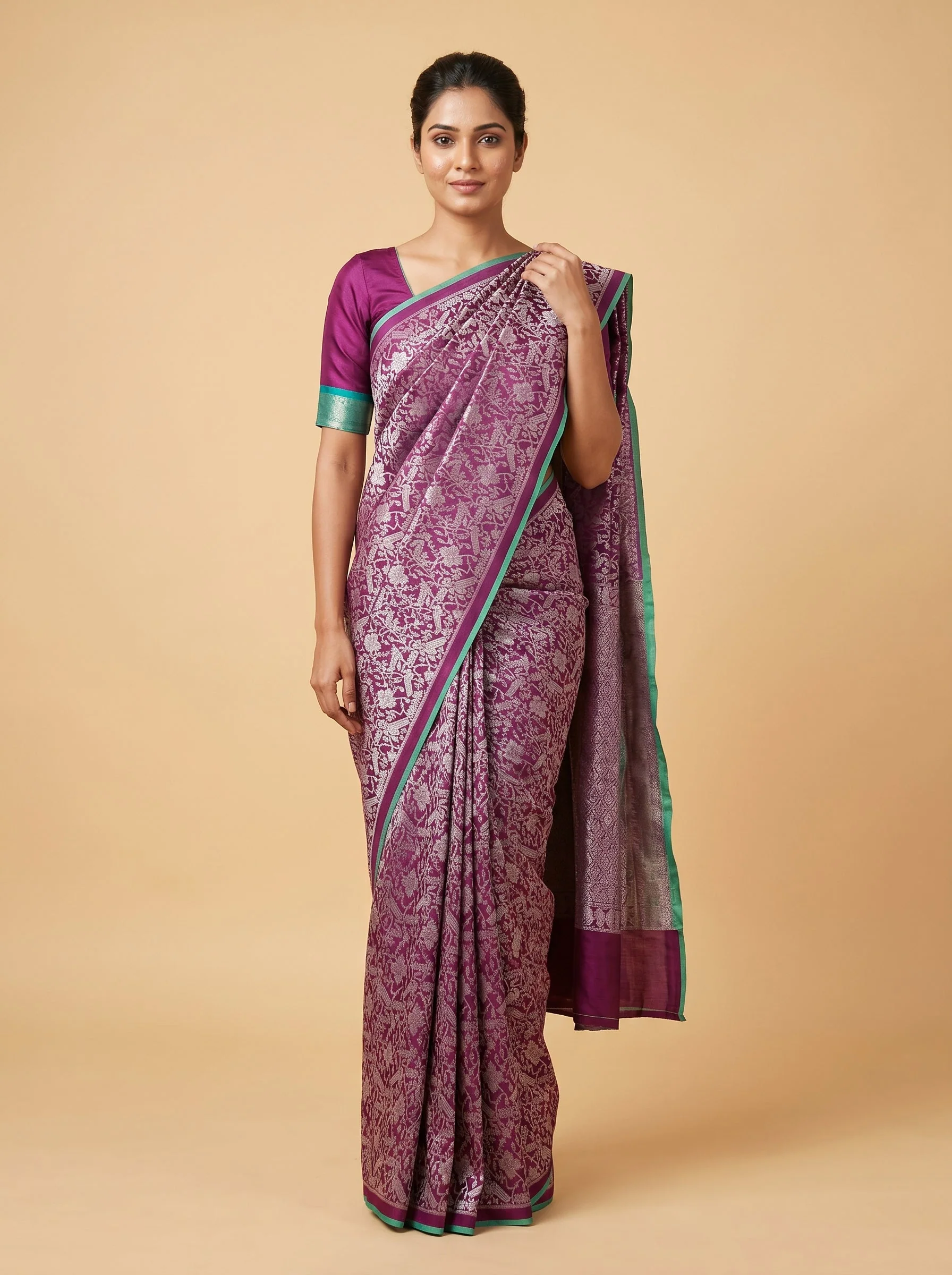 Claret Woven Saree