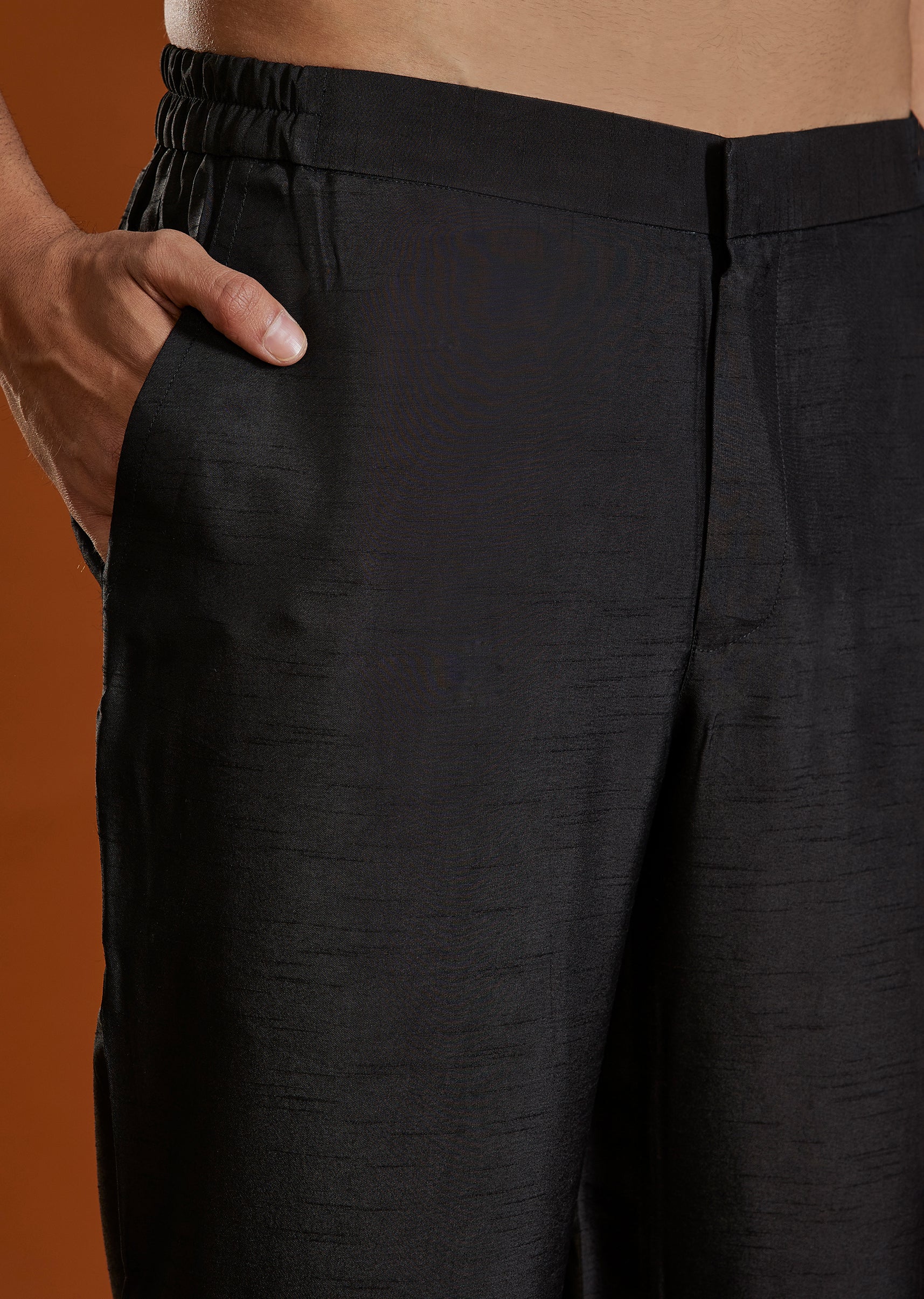 Classic Black Duo – Organza Suit For Her And Jacket Kurta Set For Him - Image 12