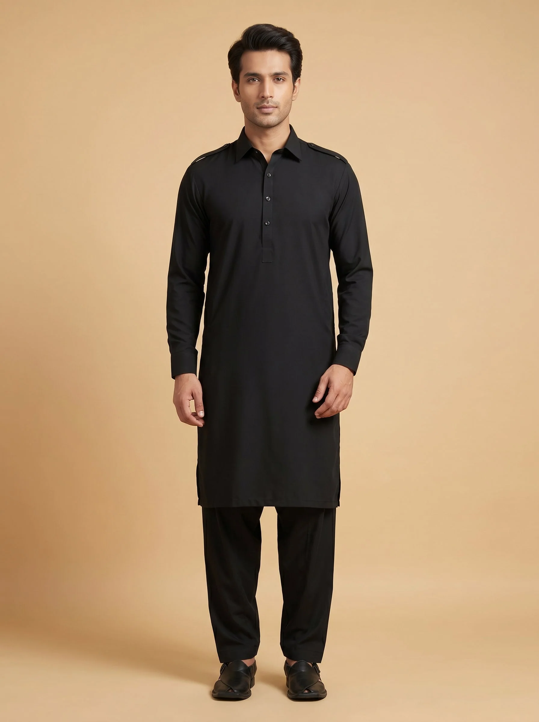 Classic Black Straight Kurta Set