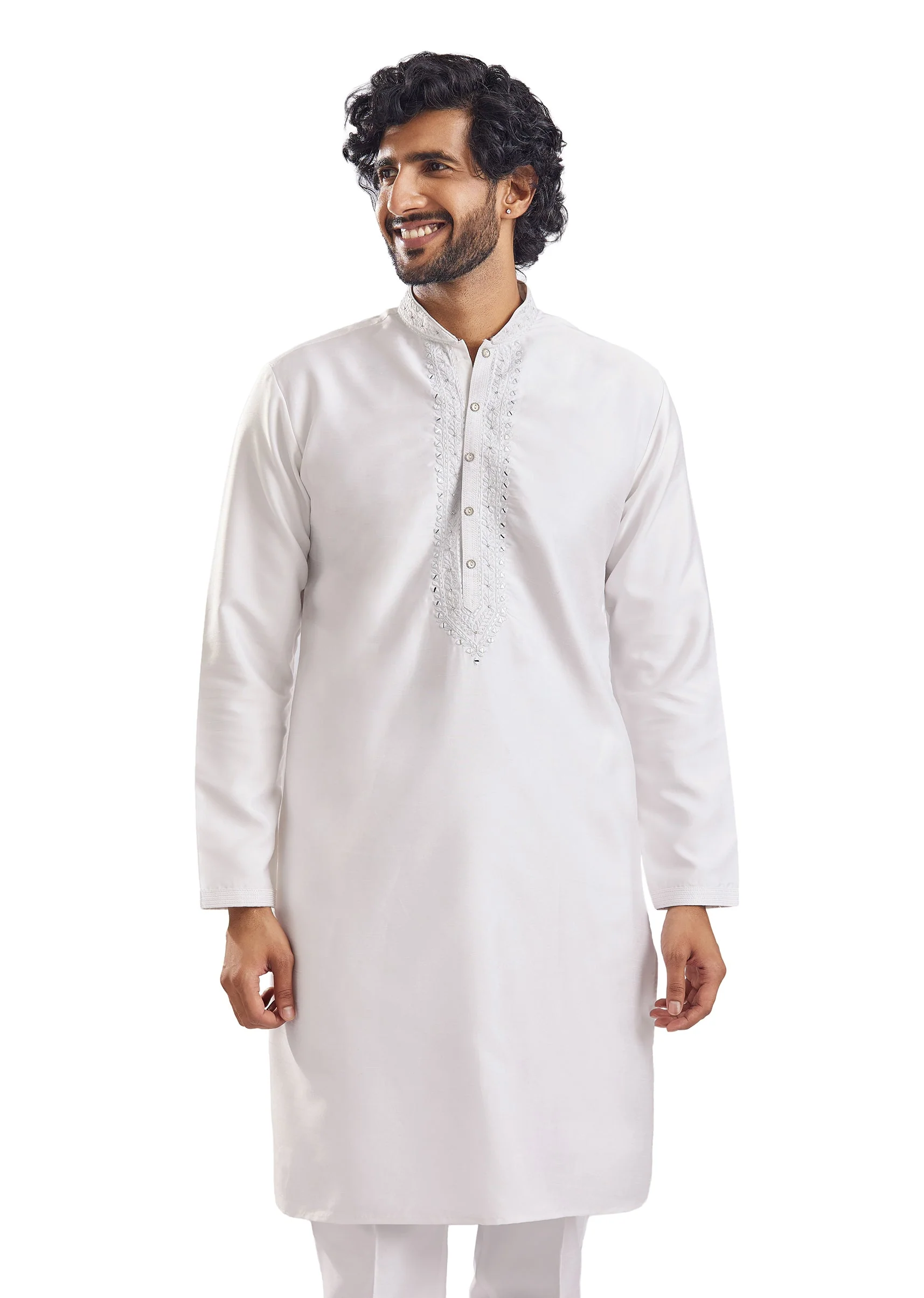 Classic Blue Mirror Work Groomsman Sherwani - Image 7