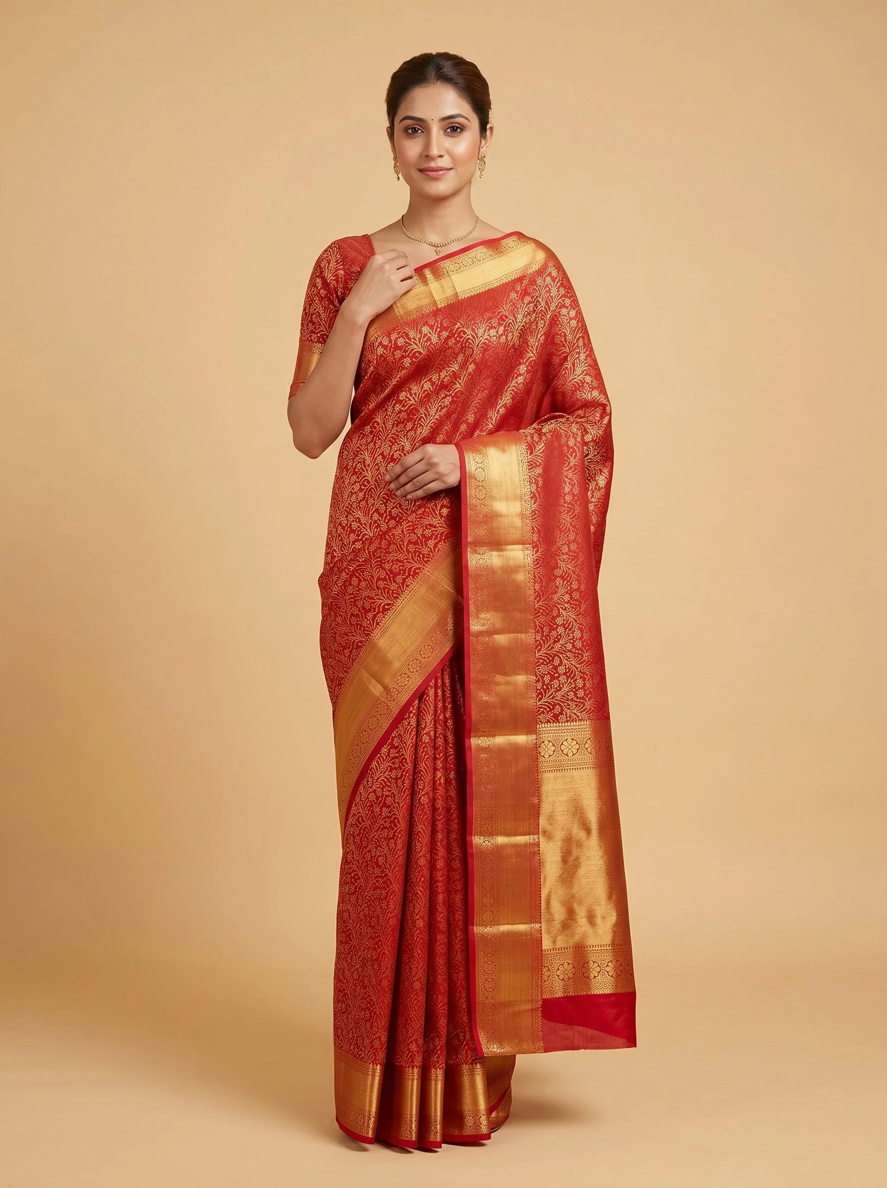 Classic Edge Red Handloom Saree